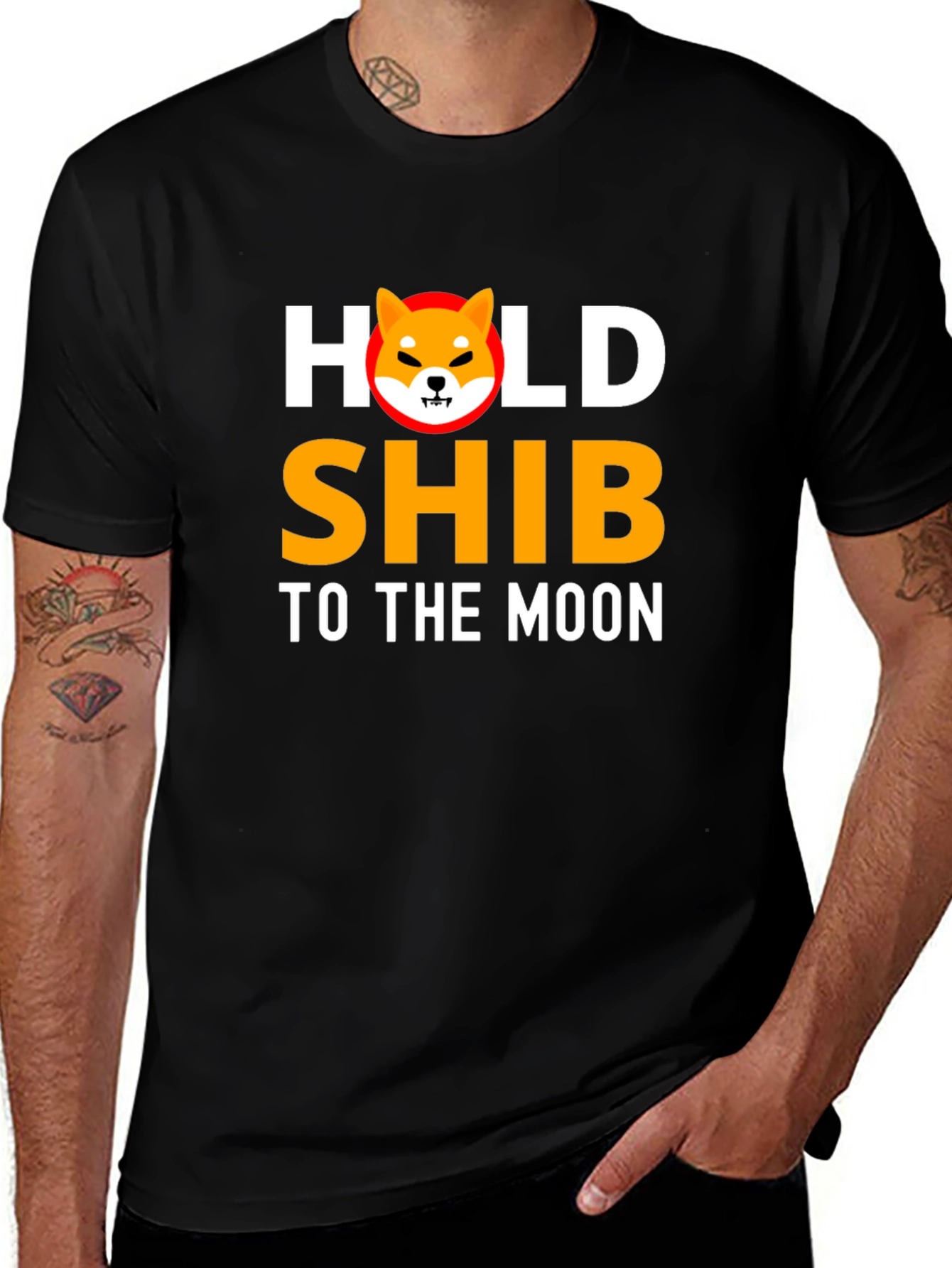 Hold SHIB to the Moon Crypto T-Shirt