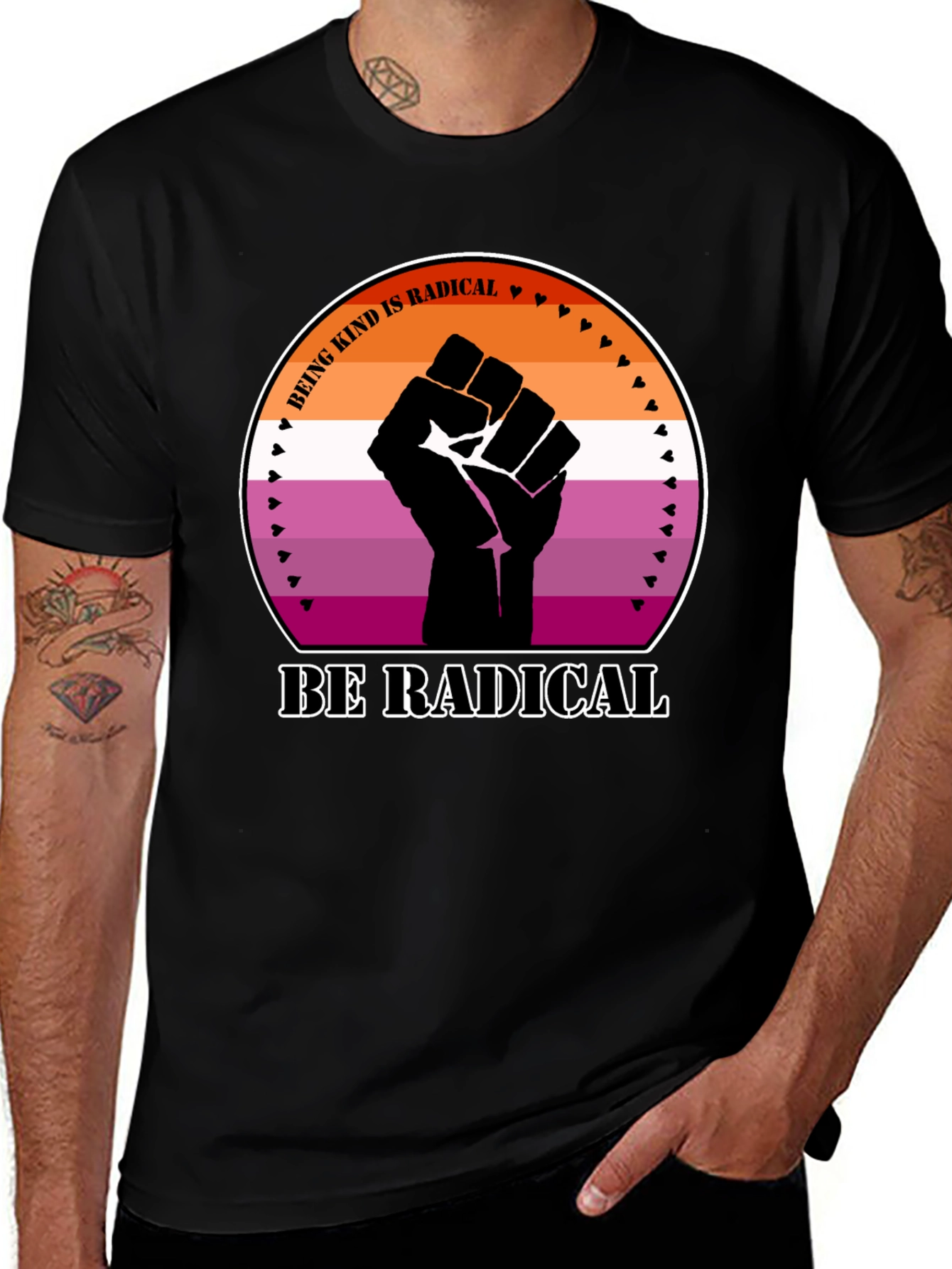 Variant 4 of Kind Radical Fist Lesbian Pride T-Shirt