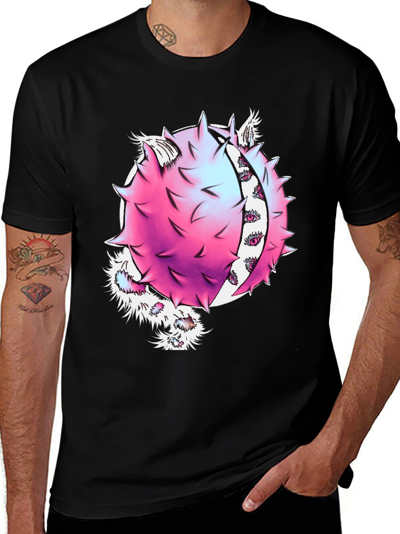 Variant 24 of Eye-Catching Graphic Print Black T-Shirt