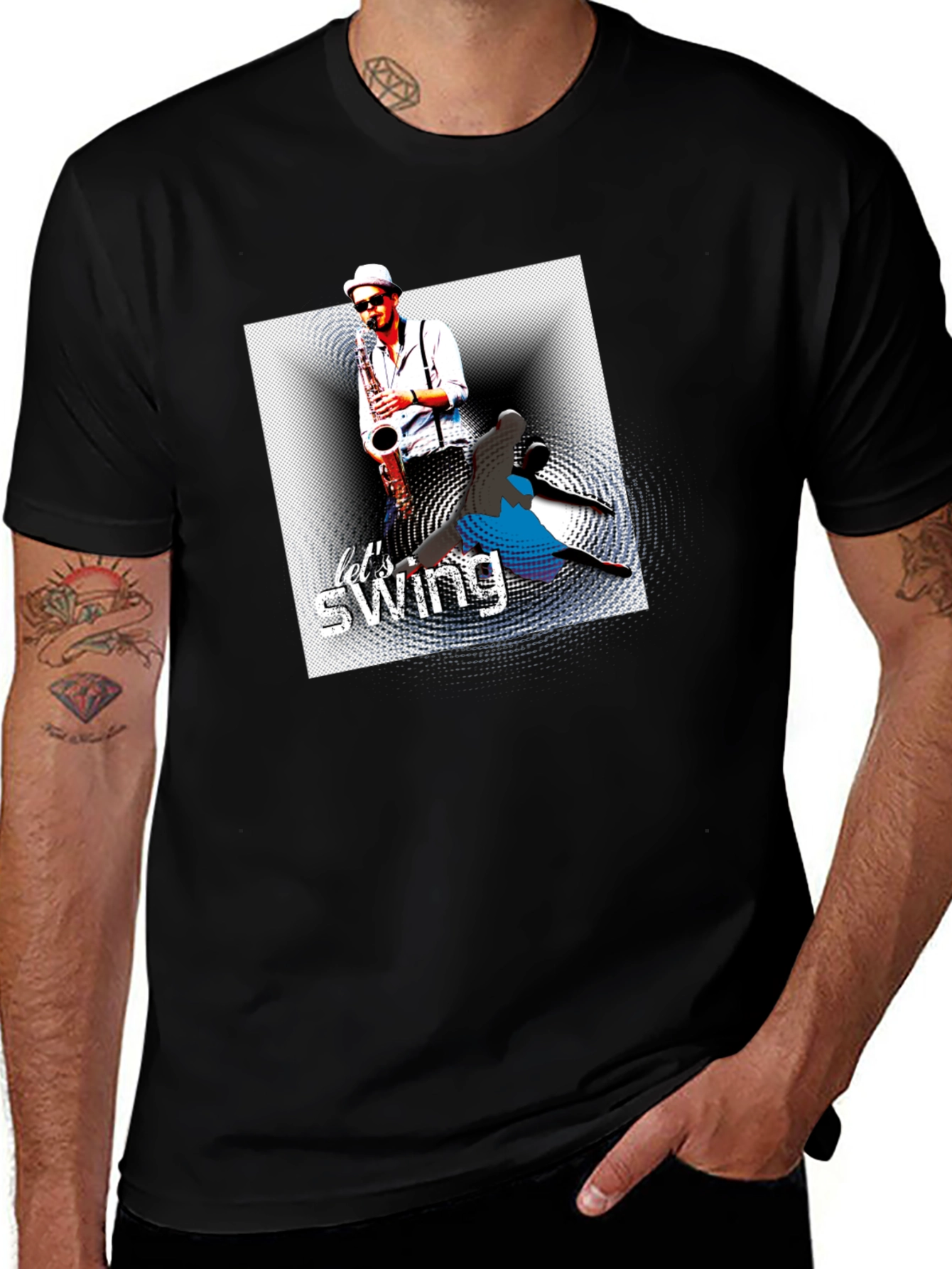 Variant 3 of Let's Swing Graphic T-Shirt - Black