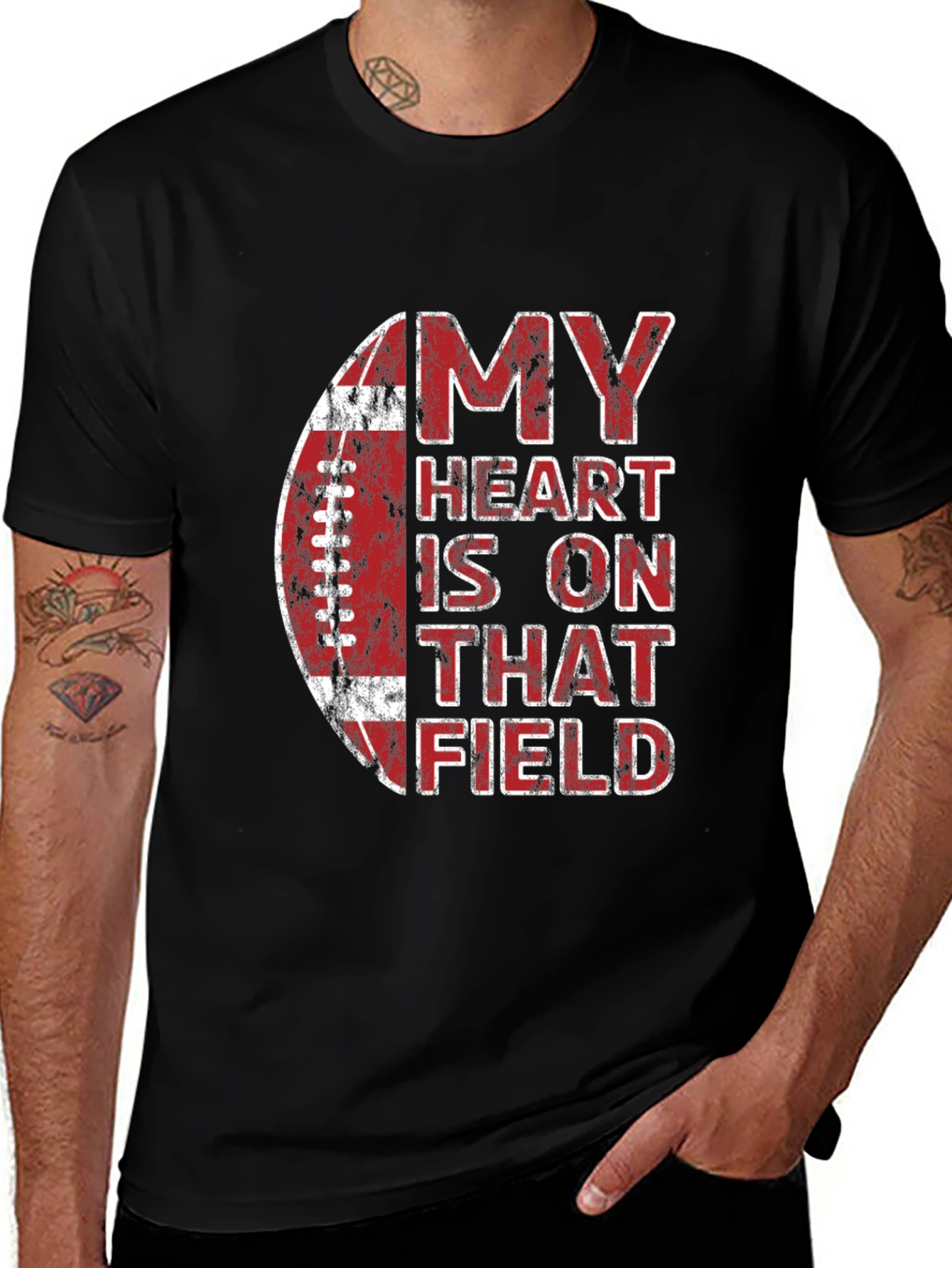 Variant 23 of My Heart is On That Field Football Graphic Tee