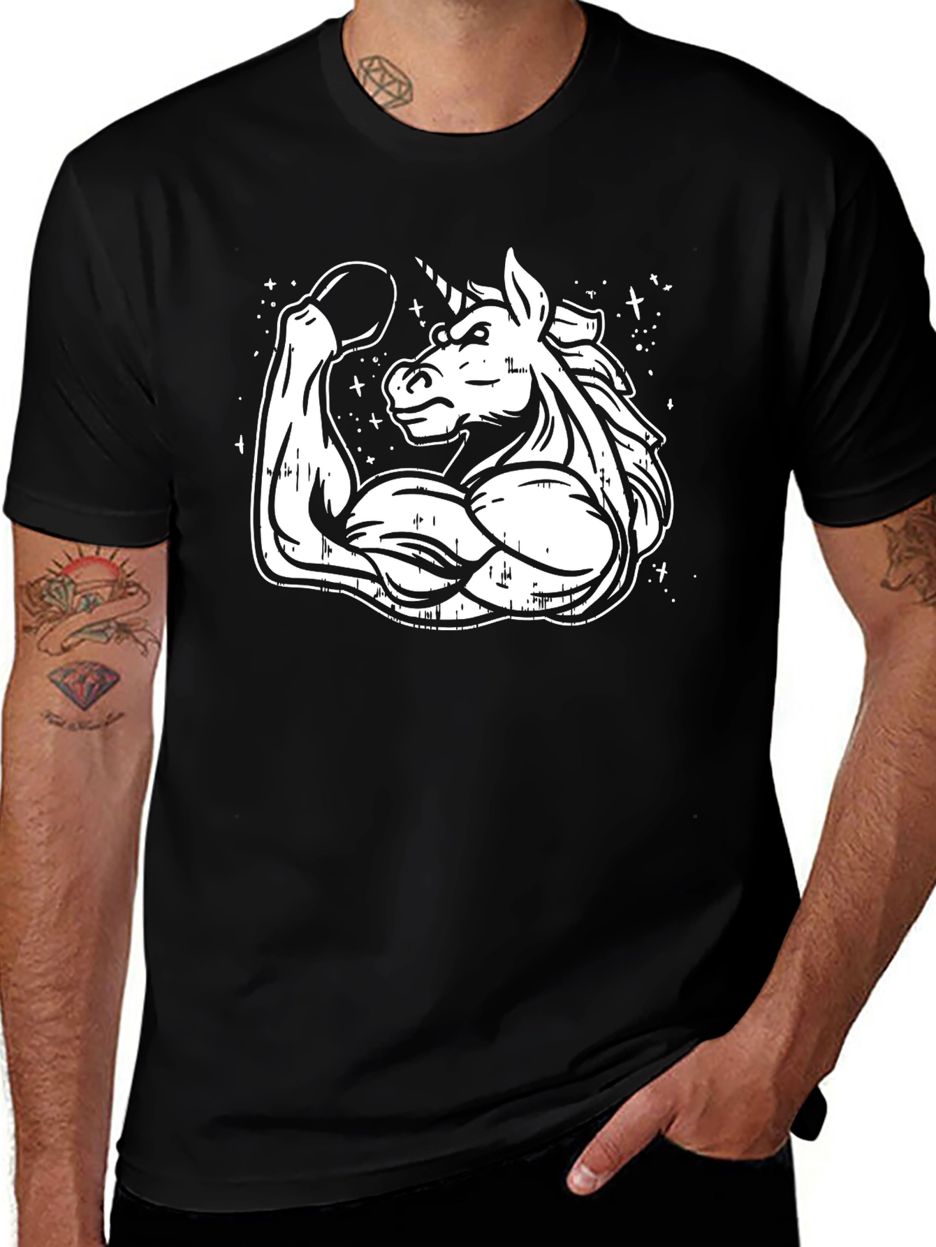 Variant 11 of Unicorn Muscles T-Shirt - Black