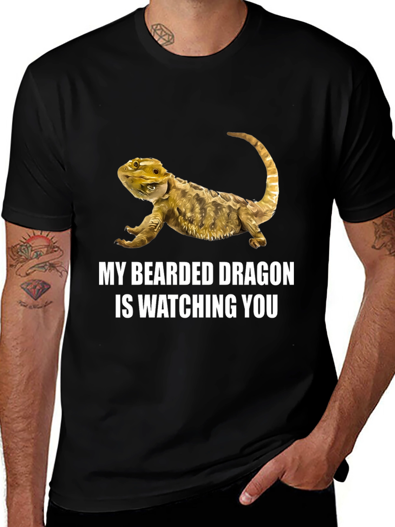 Variant 28 of Bearded Dragon T-Shirt: Watching You!