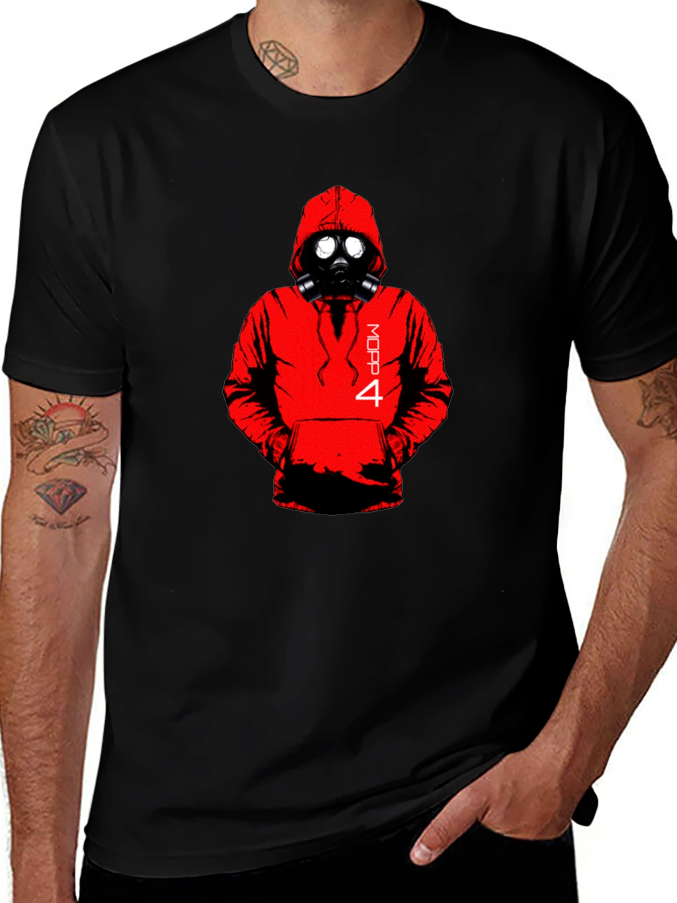 Variant 18 of Black MOPP 4 Gas Mask Graphic Tee