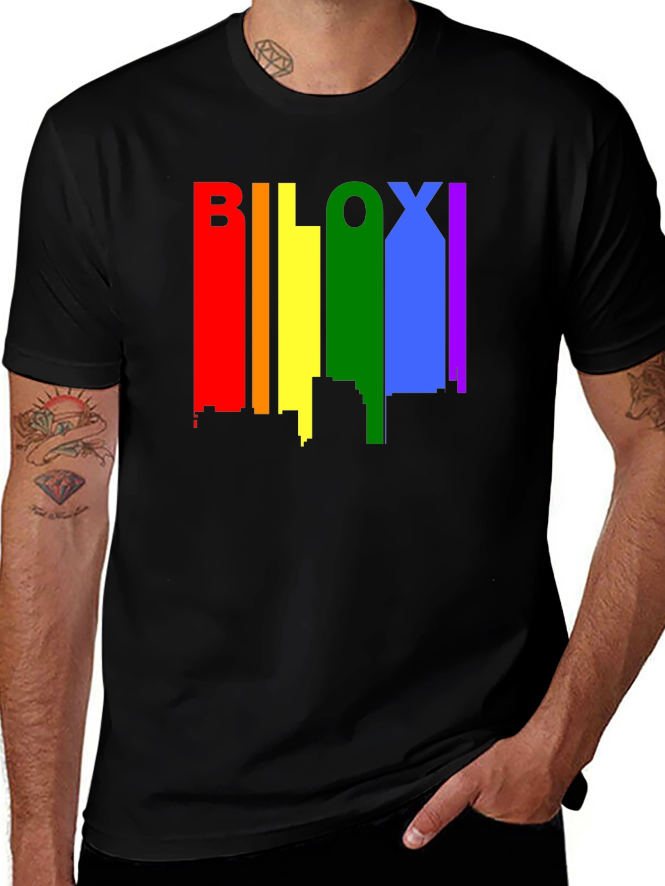 Variant 26 of Biloxi Pride Skyline Black T-Shirt