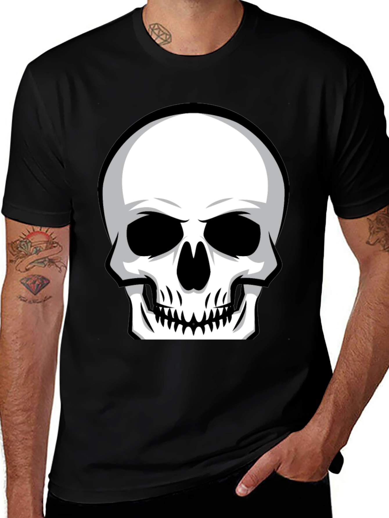 Variant 15 of Skull Graphic Black T-Shirt