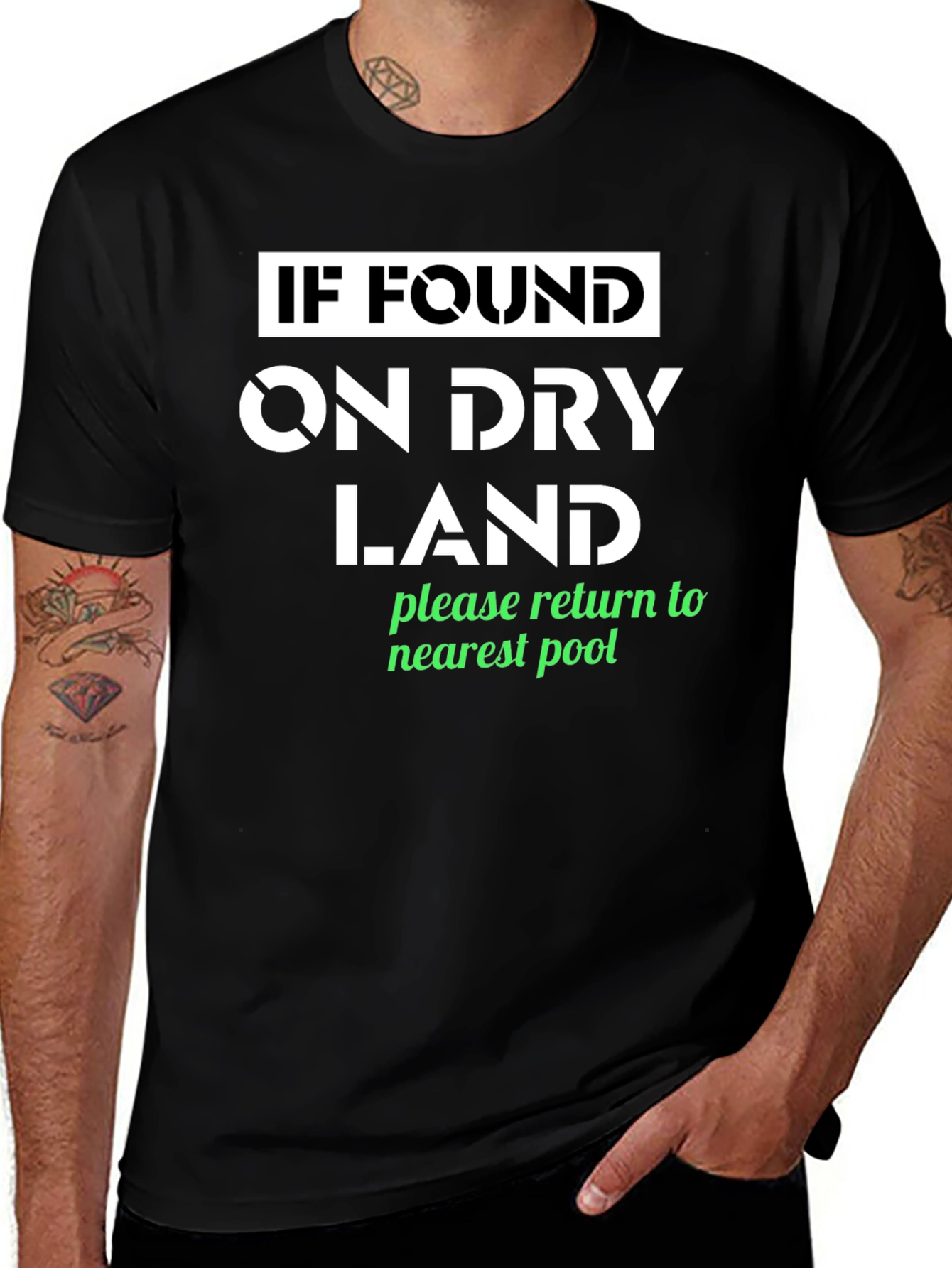 Variant 11 of Funny Dry Land Pool T-Shirt