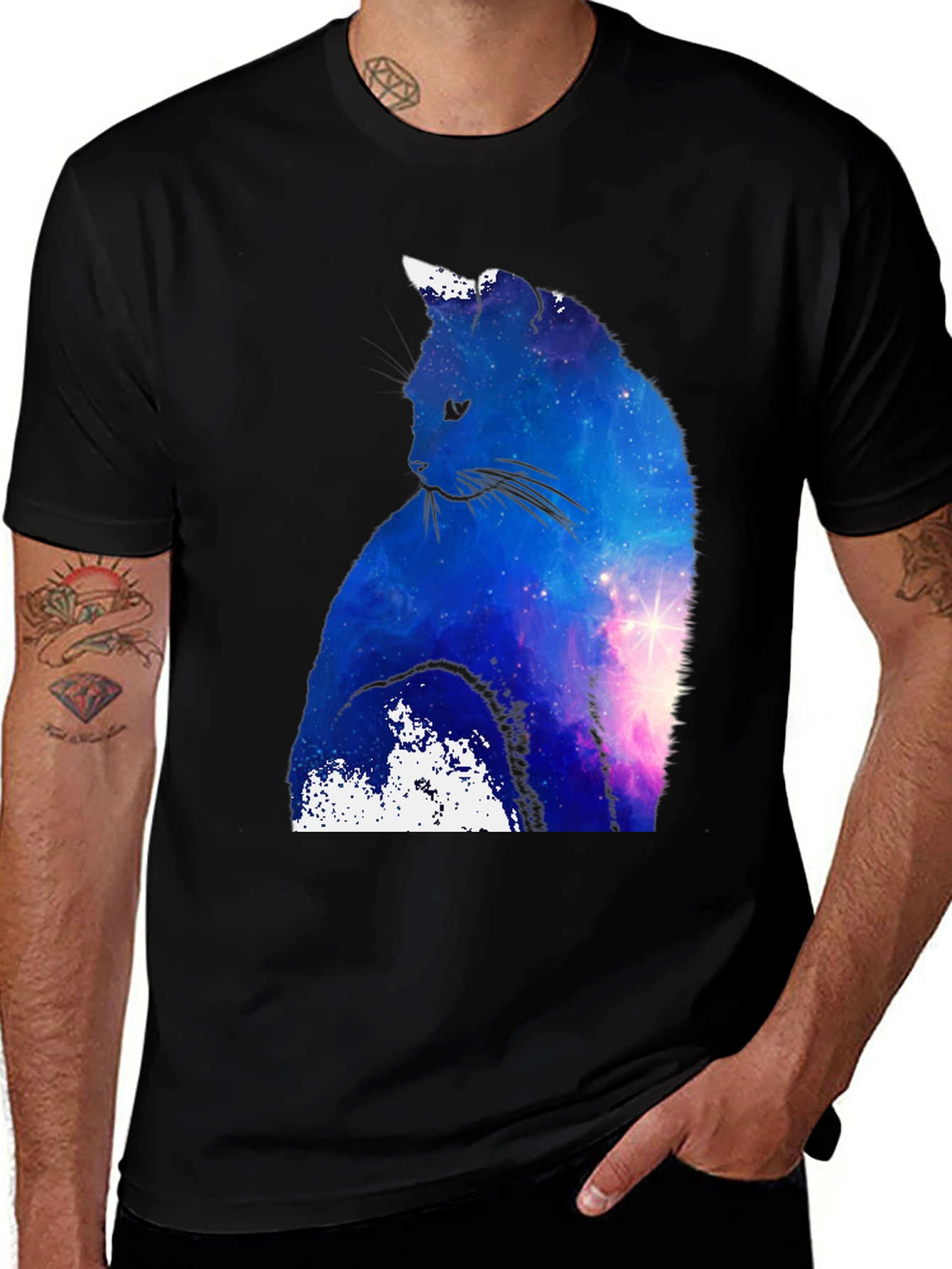 Galaxy Cat T-Shirt - Space Silhouette Tee