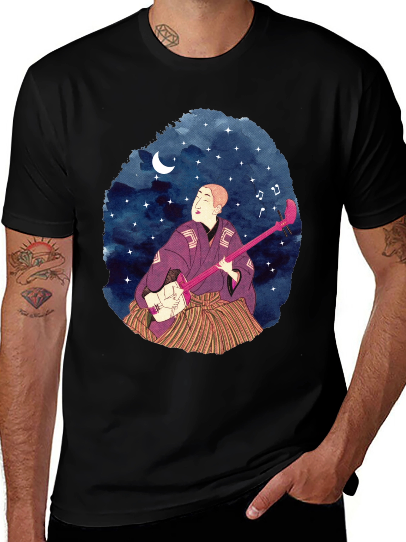 Variant 15 of Shamisen Player Graphic T-Shirt