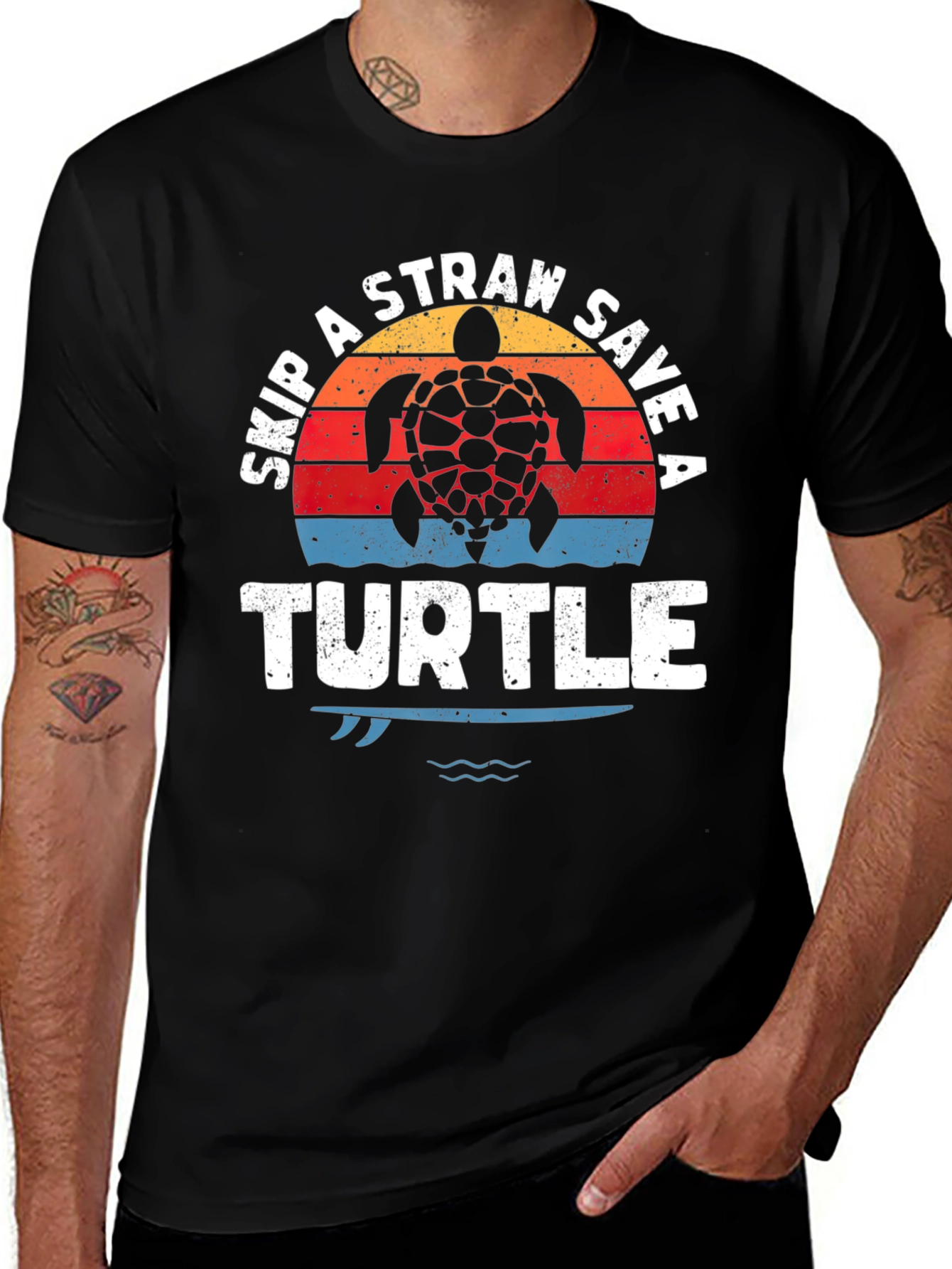 Variant 29 of Save a Turtle Tee - Skip the Straw