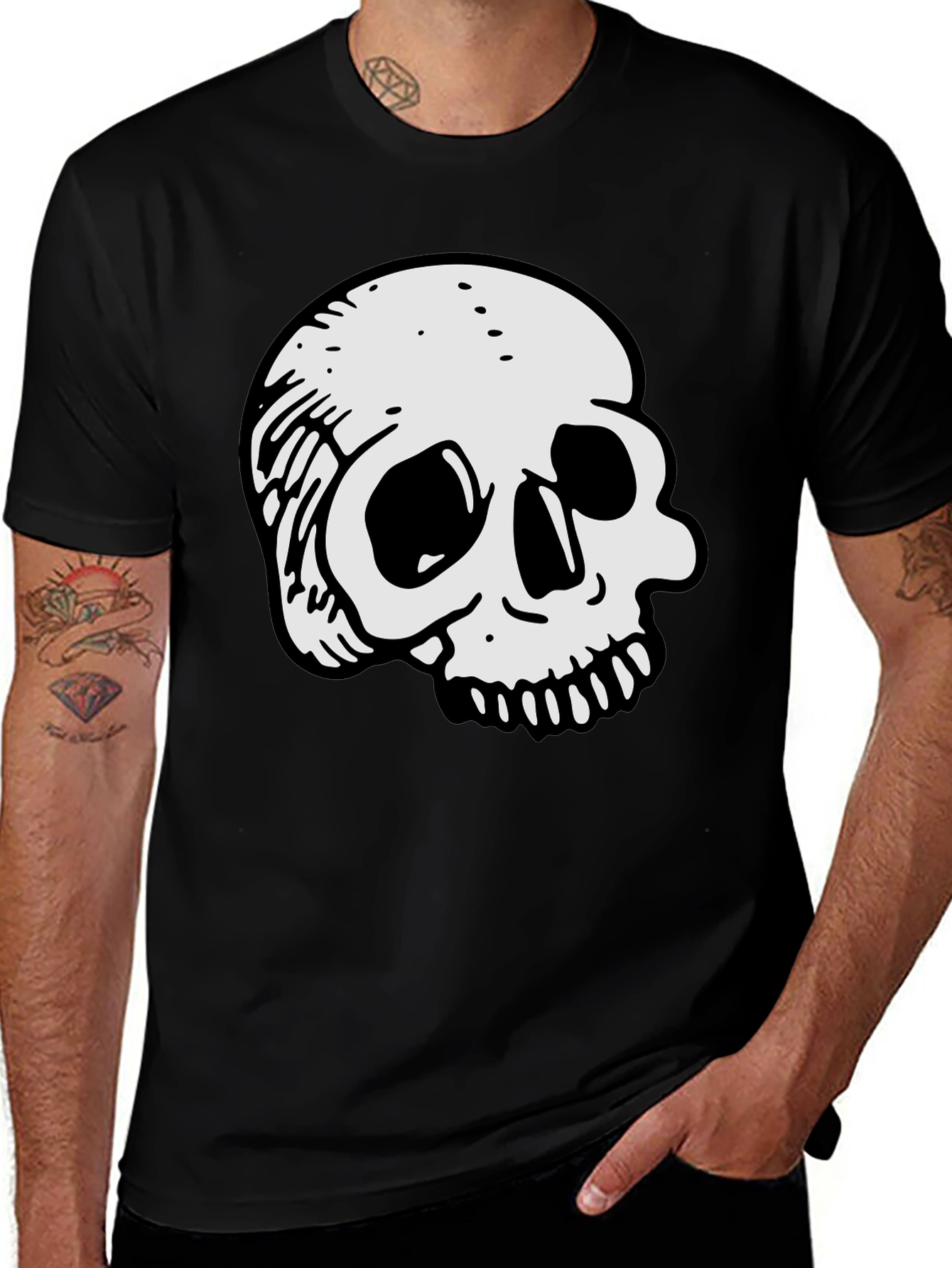 Variant 15 of Skull Graphic Black T-Shirt