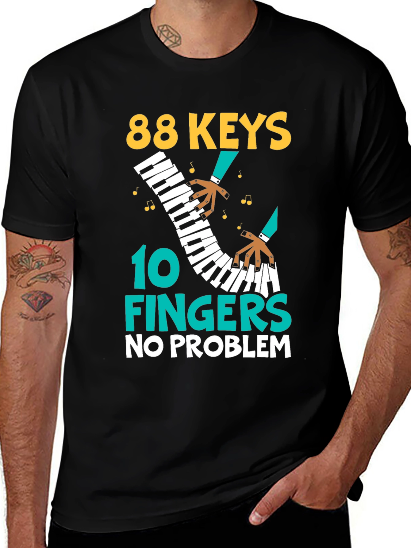Variant 25 of 88 Keys 10 Fingers No Problem Musician T-Shirt