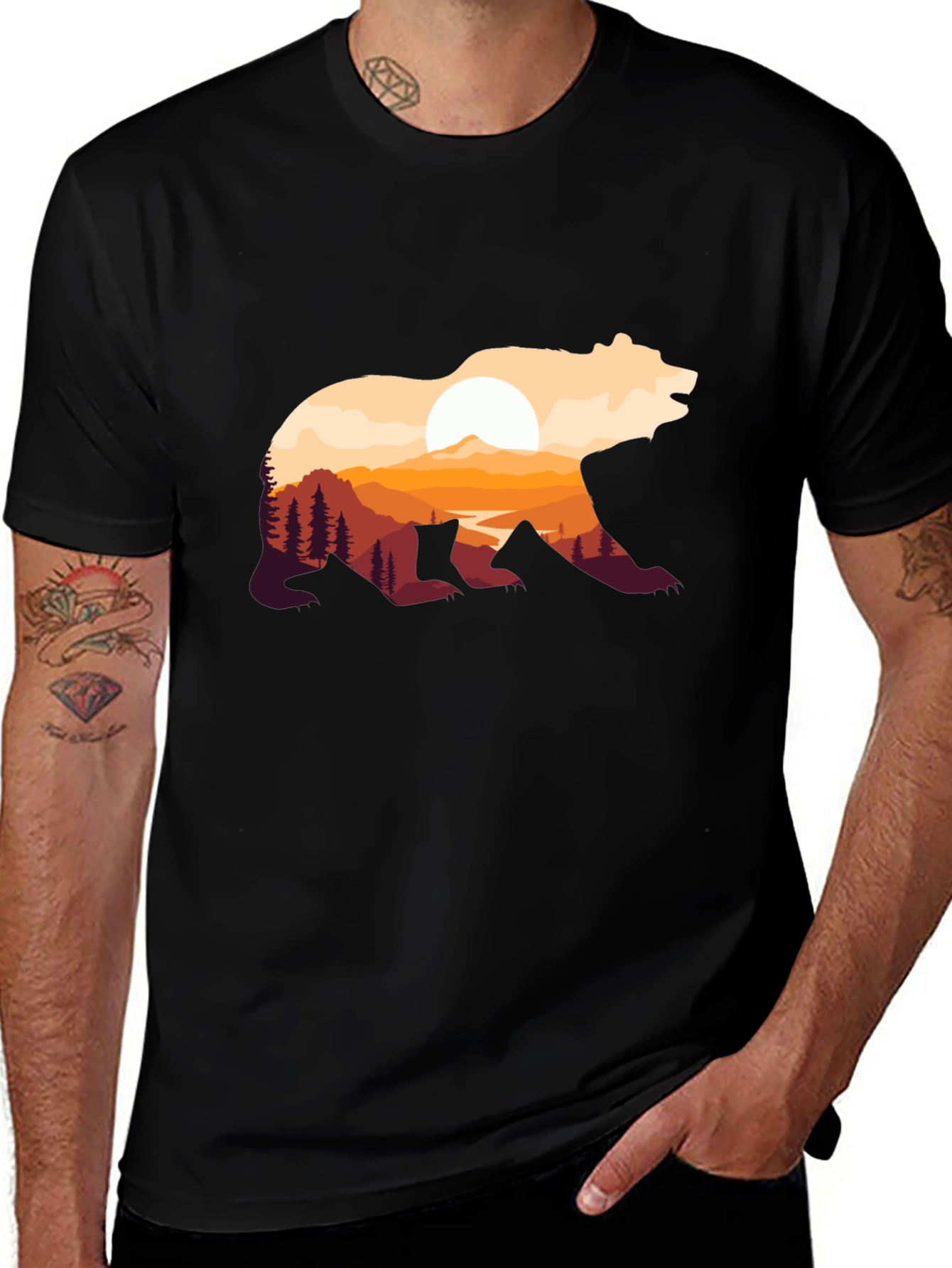 Variant 30 of Bear Mountain Sunset Graphic T-Shirt - Nature Lover Tee
