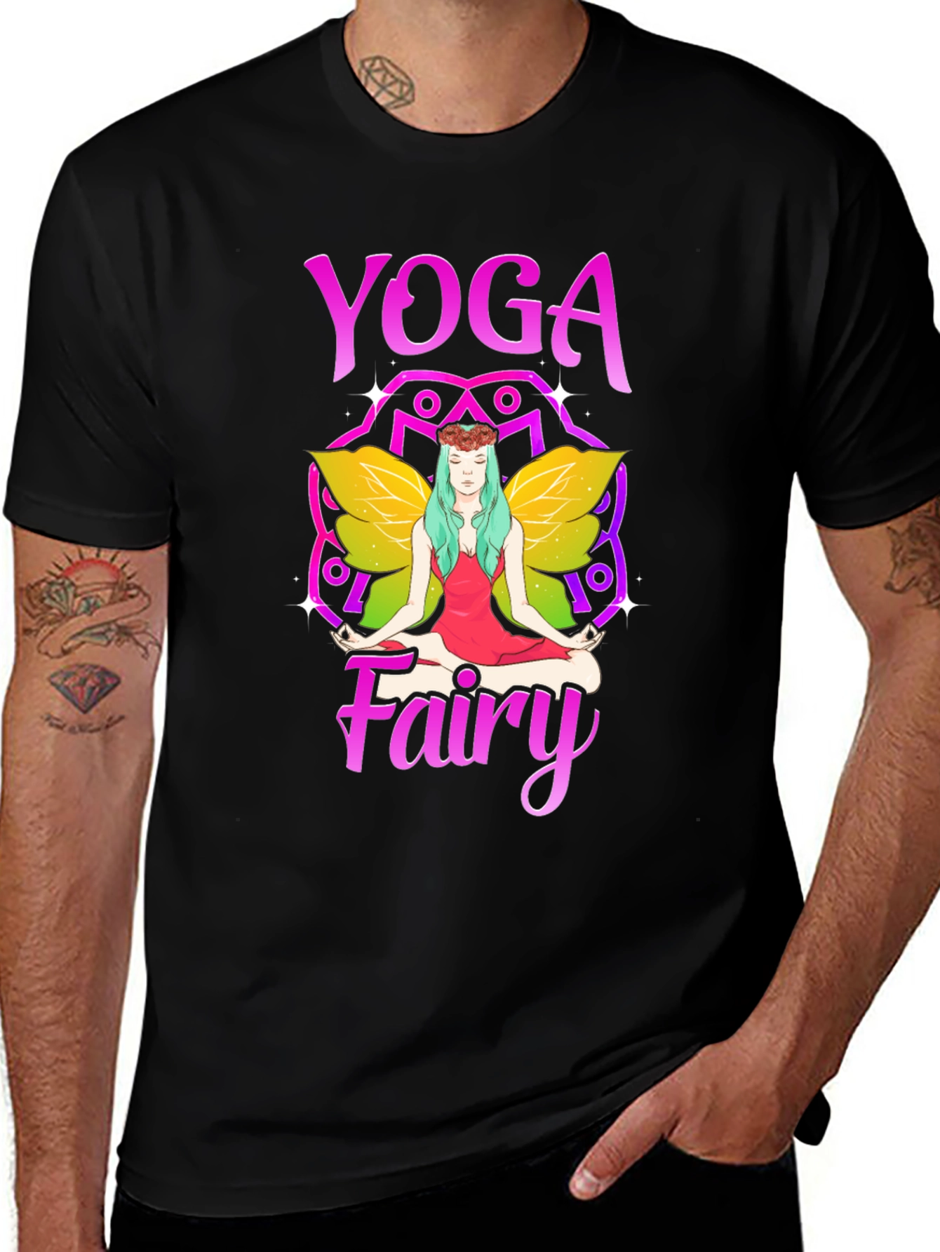 Yoga Fairy Graphic T-Shirt - Spiritual Meditation Tee