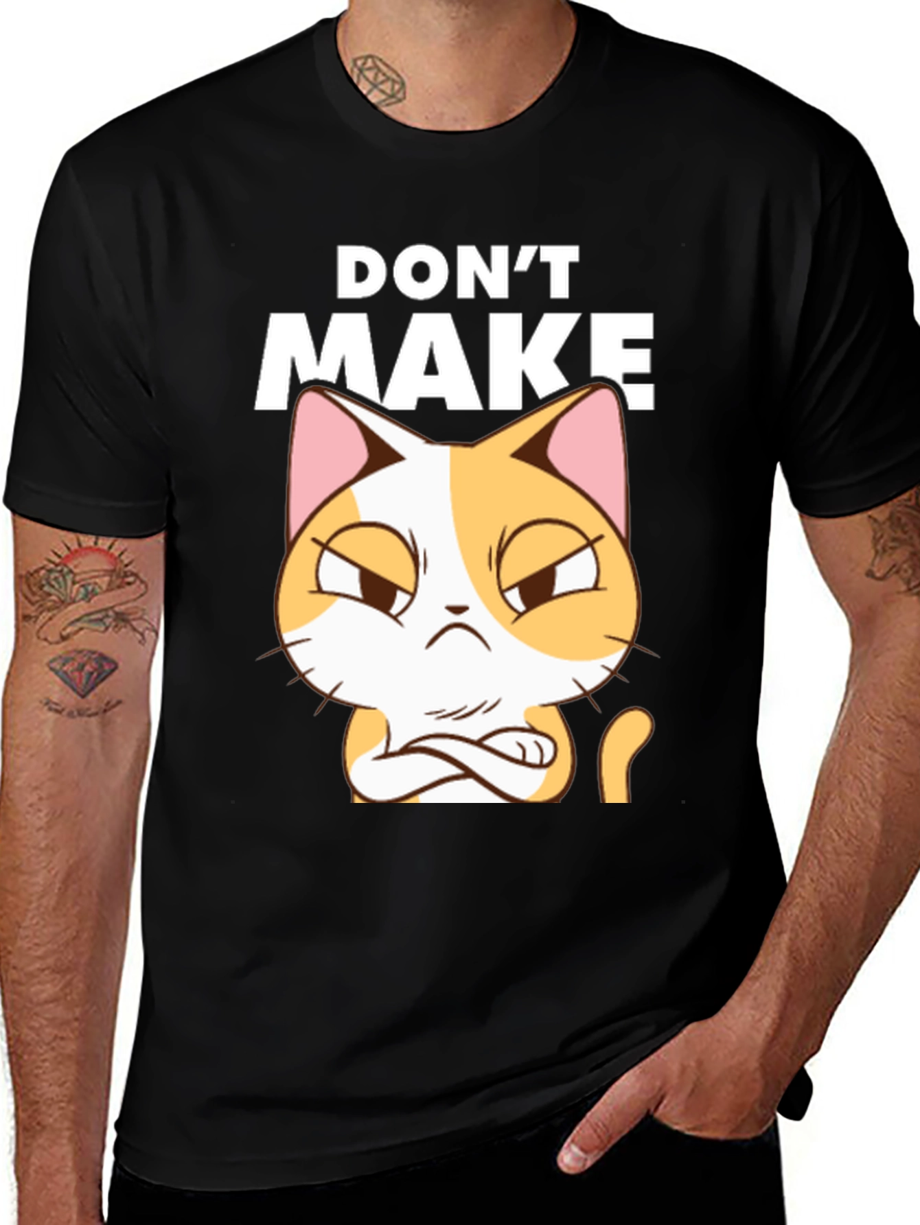 Variant 19 of Don't Make Cat Angry Black T-Shirt