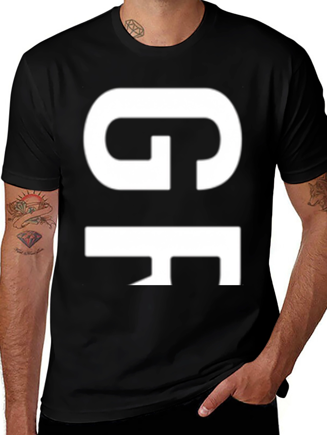 Variant 24 of GF Bold Graphic T-Shirt - Black Cotton Blend