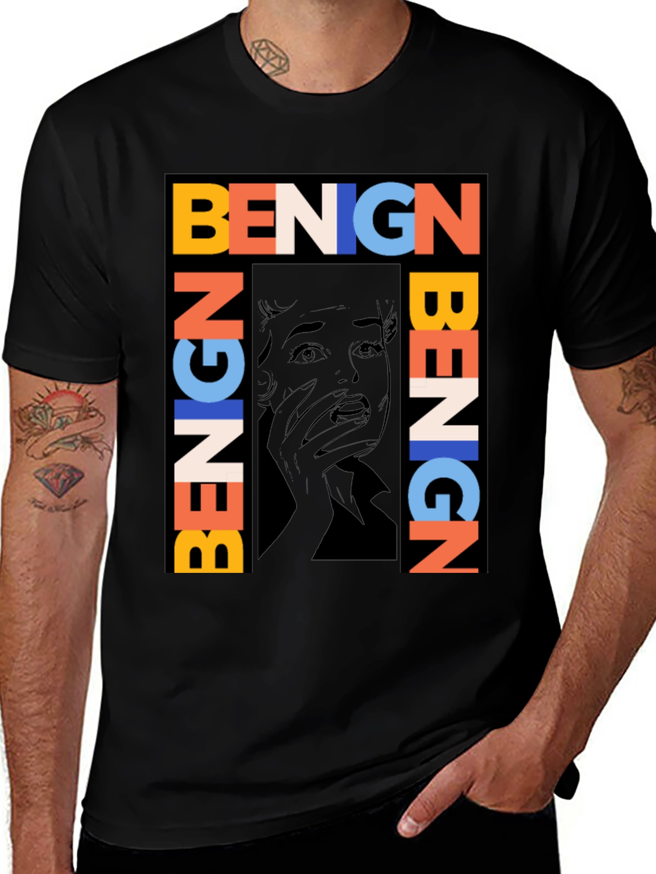 Variant 14 of Benign Graphic Print Tee - Modern Artistic T-Shirt