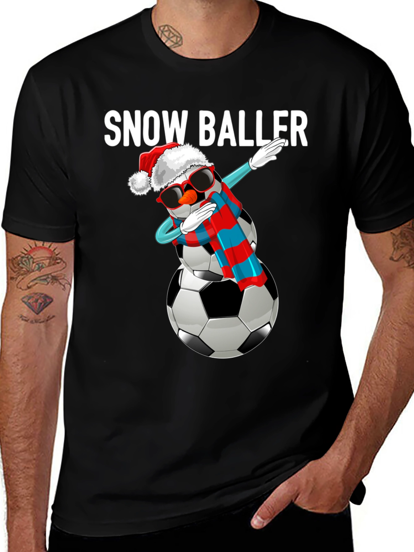 Variant 18 of Snow Baller T-Shirt - Funny Soccer Snowman Tee