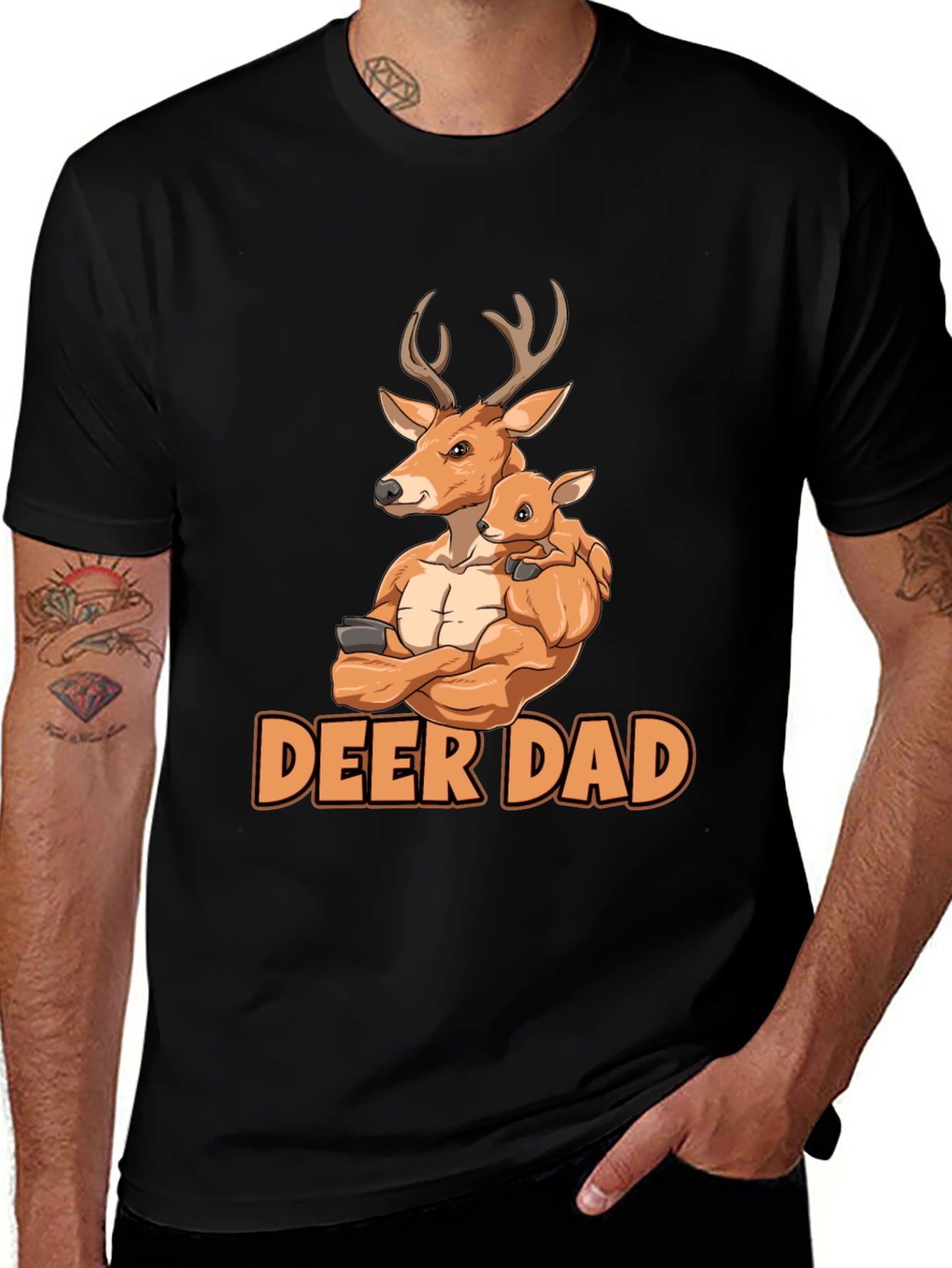 Variant 17 of Deer Dad Graphic Tee - Father's Day Gift