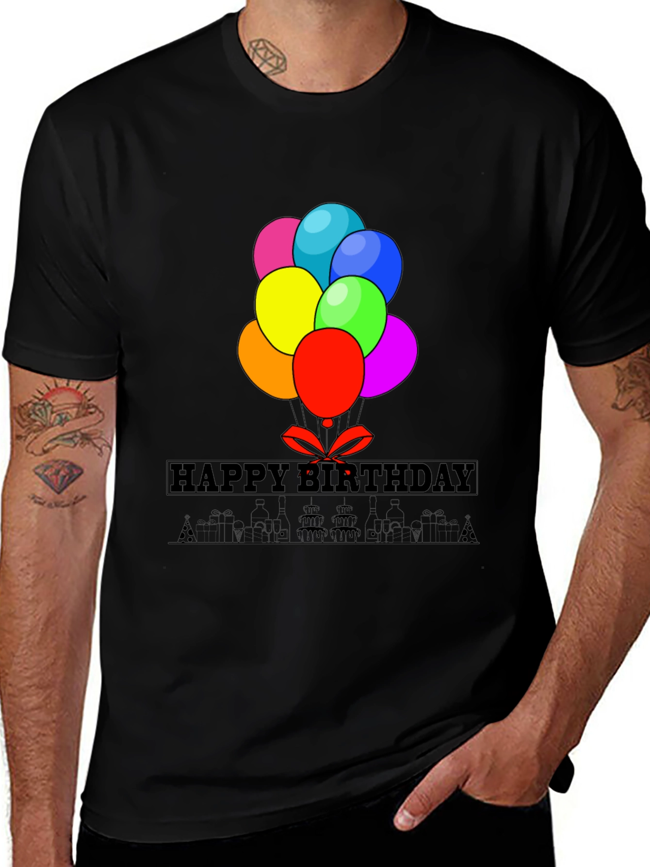 Variant 16 of Happy Birthday Balloon Graphic Tee - Stylish Casual Wear