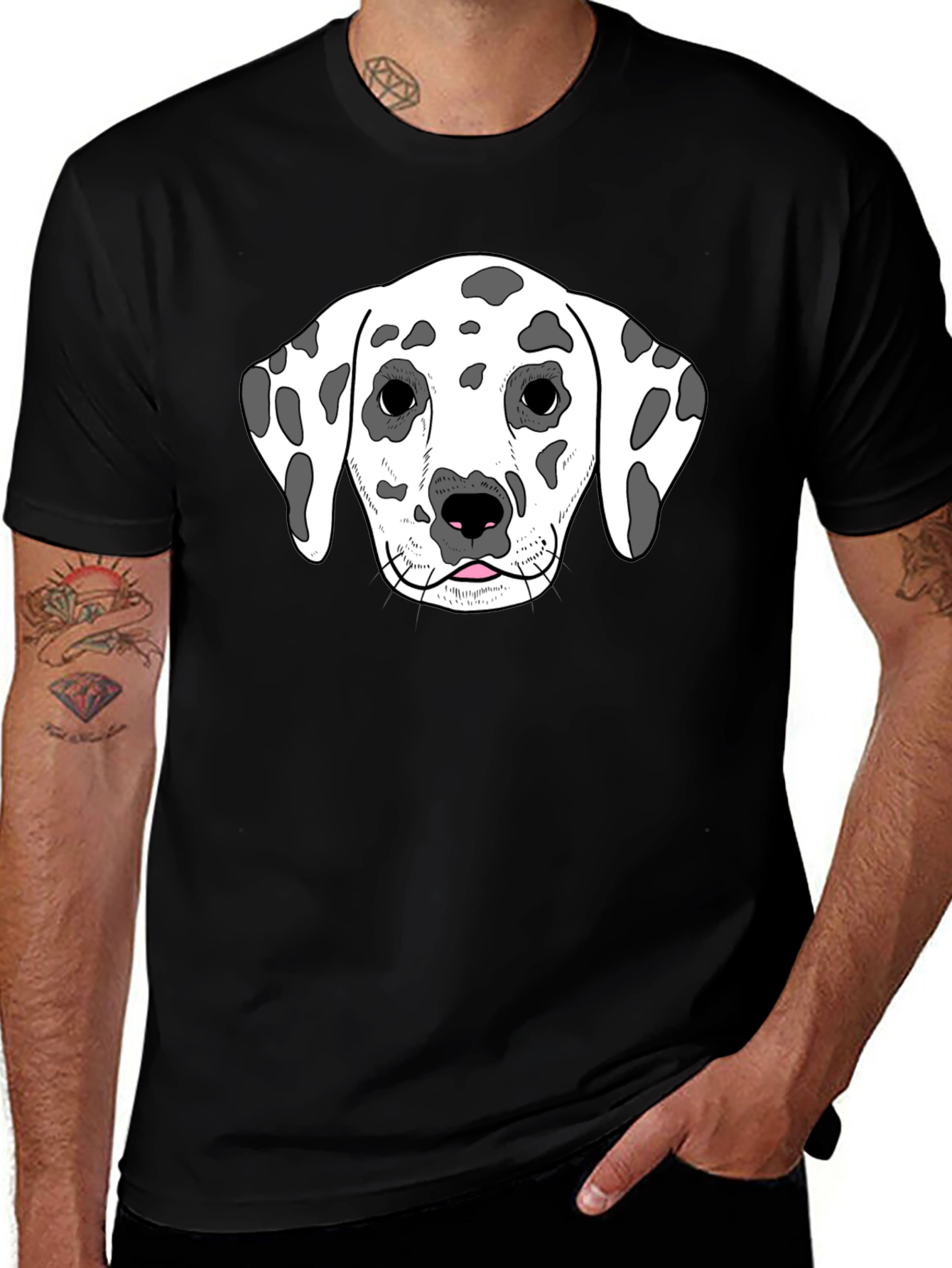 Dalmatian Dog Graphic Tee - Unisex Black T-Shirt