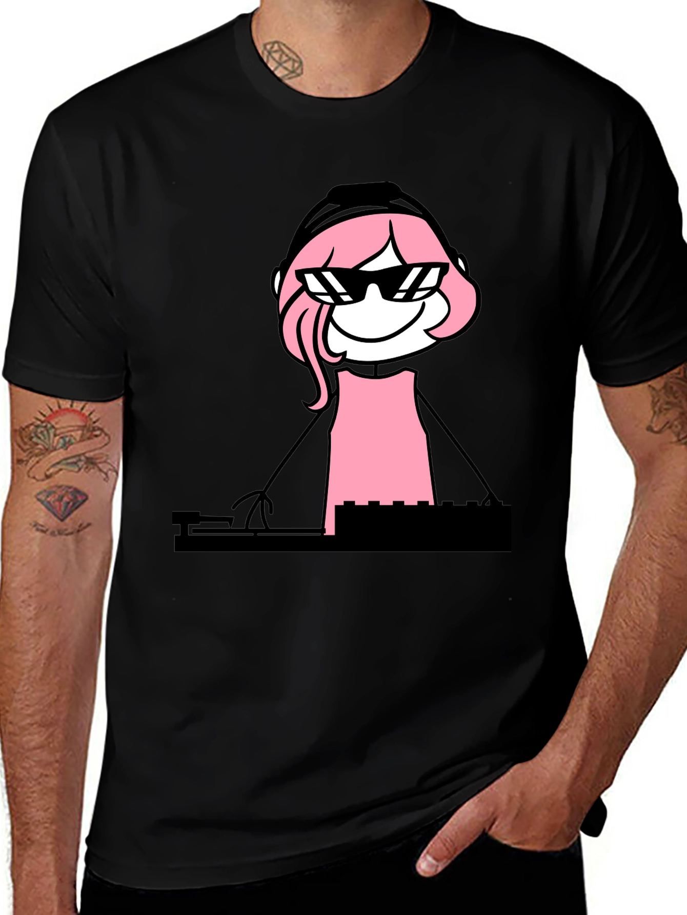 Variant 27 of DJ Stick Figure Graphic T-Shirt