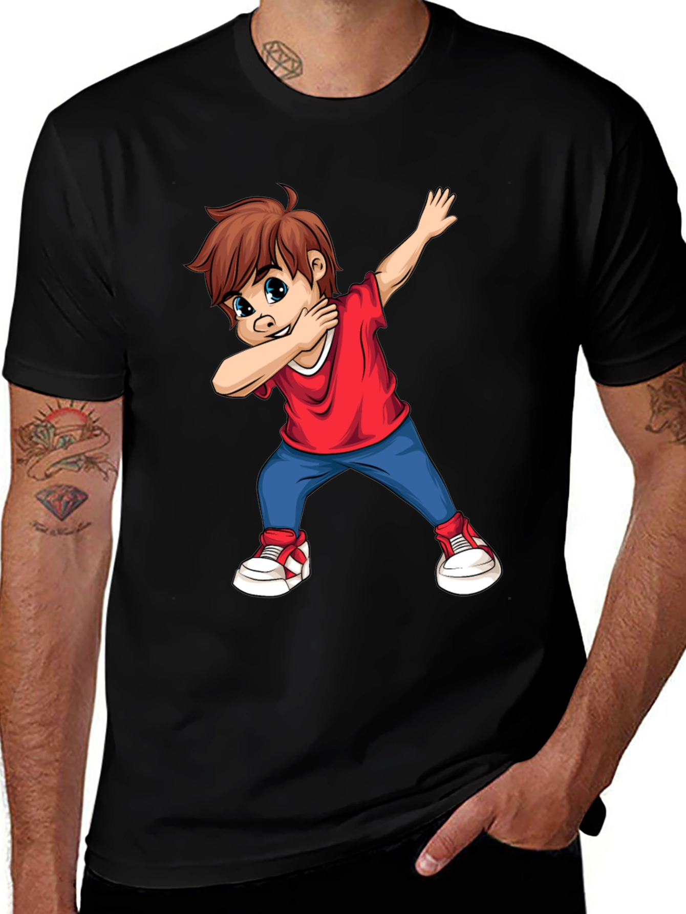 Variant 28 of Dabbing Kid Graphic Tee - Cool Cartoon Boy T-Shirt