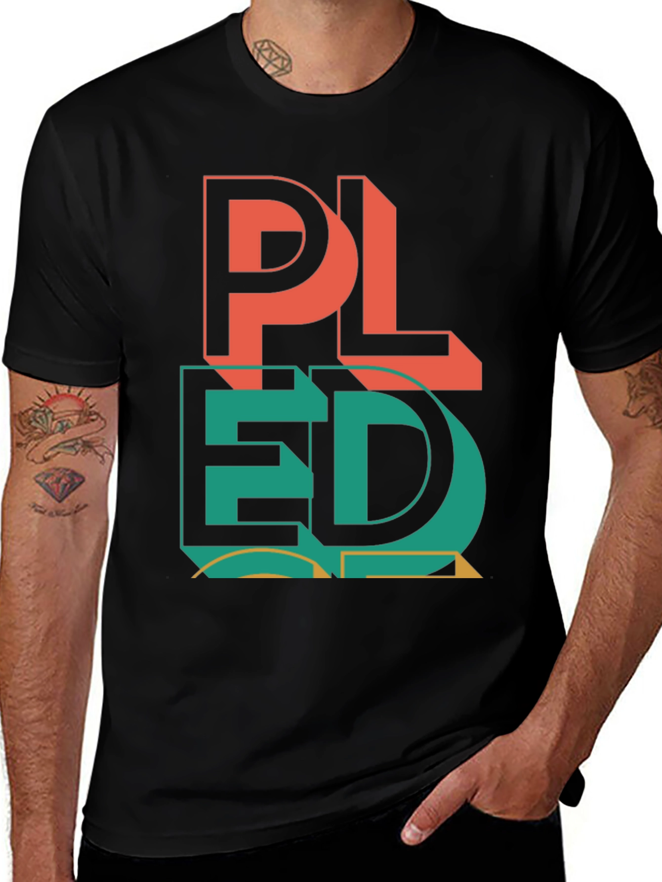 Variant 5 of PLEDGE Graphic Print Black T-Shirt