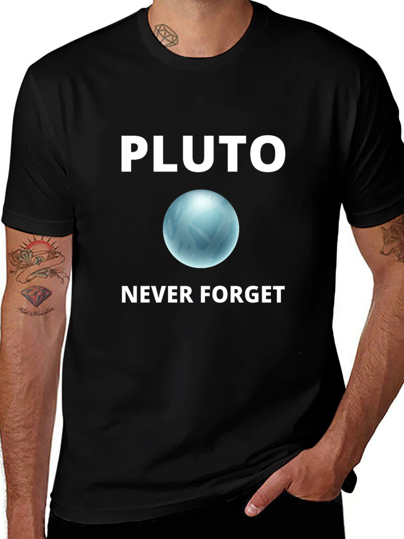 Pluto Never Forget Graphic Tee - Black T-Shirt