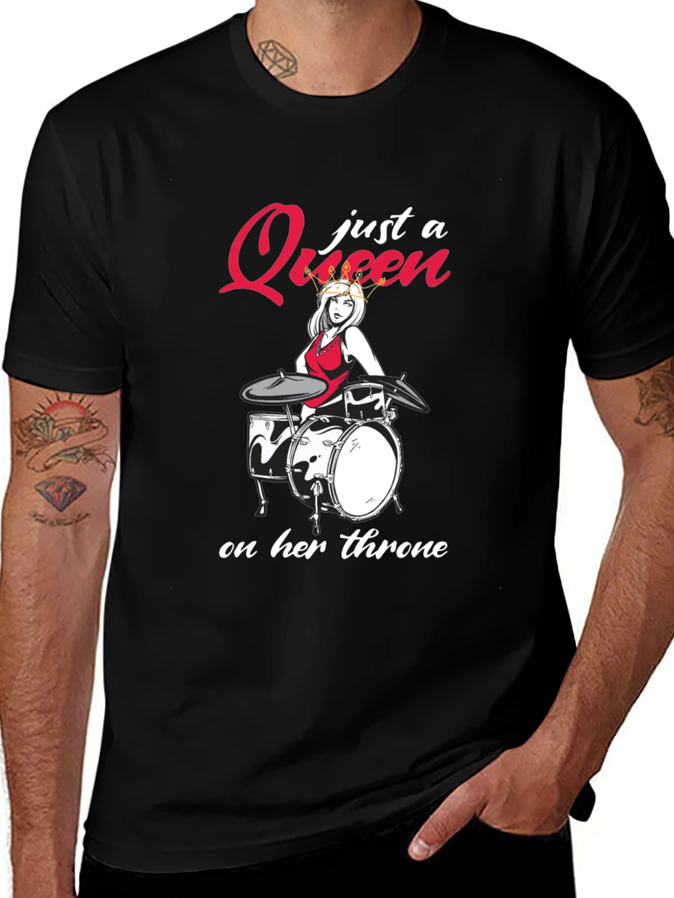 Variant 20 of Queen Drummer Graphic T-Shirt - Rock On!