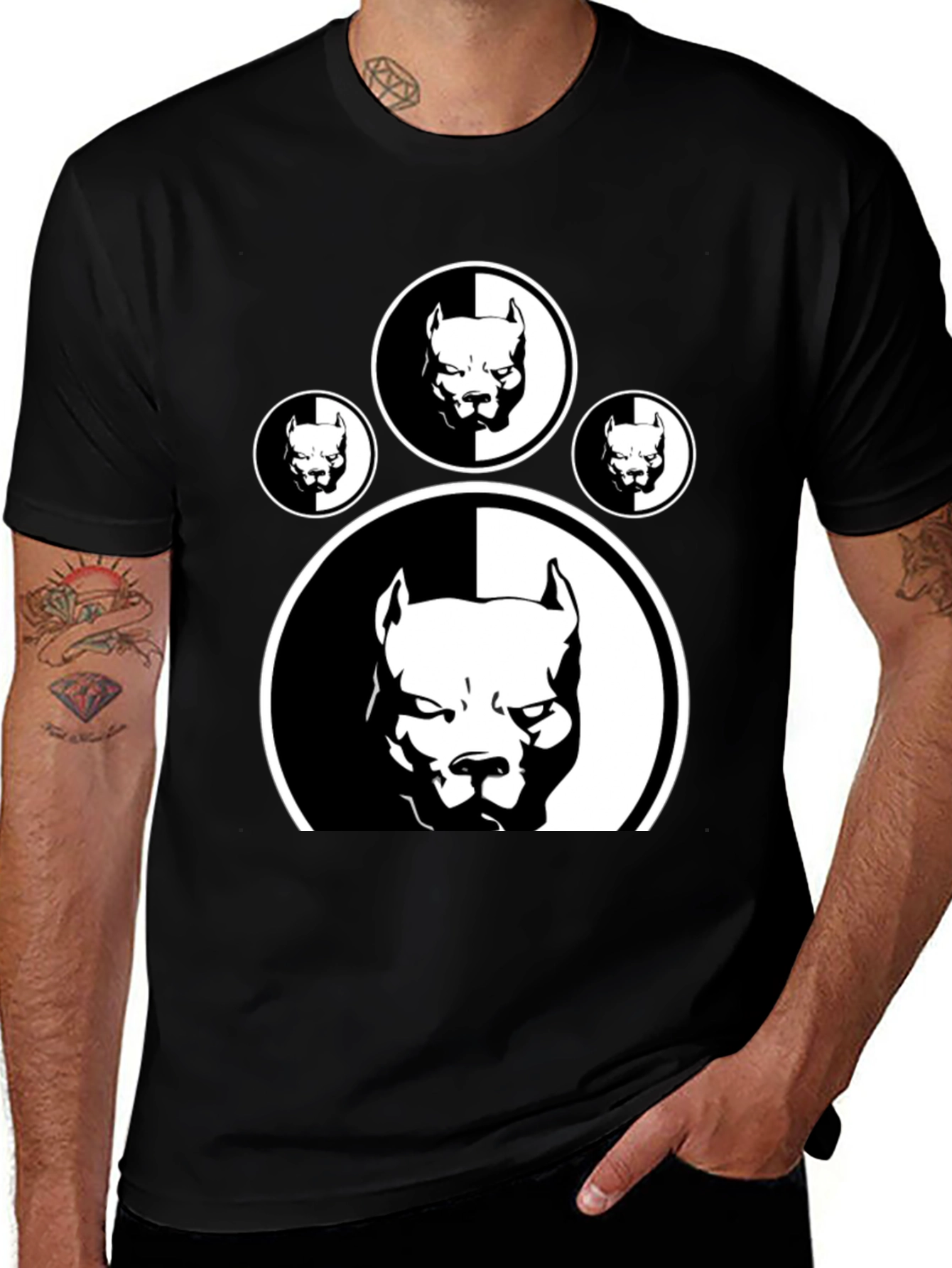 Variant 3 of Pitbull Paw Print Graphic T-Shirt