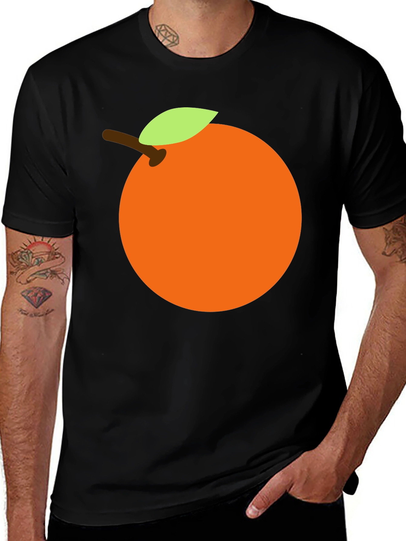 Variant 13 of Orange Graphic Tee - Casual Style