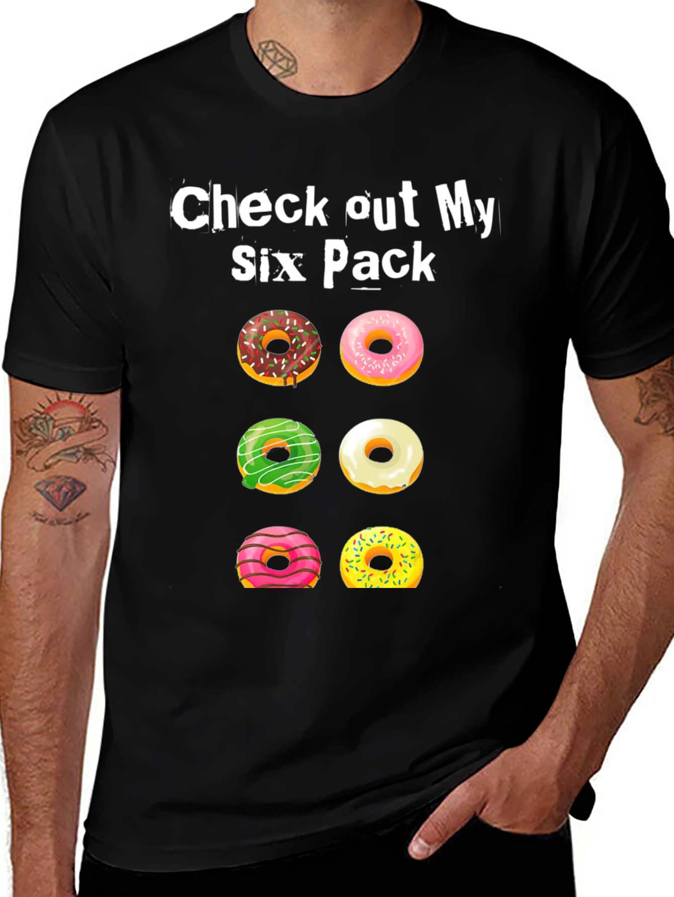 Variant 4 of Funny Donut Six Pack T-Shirt