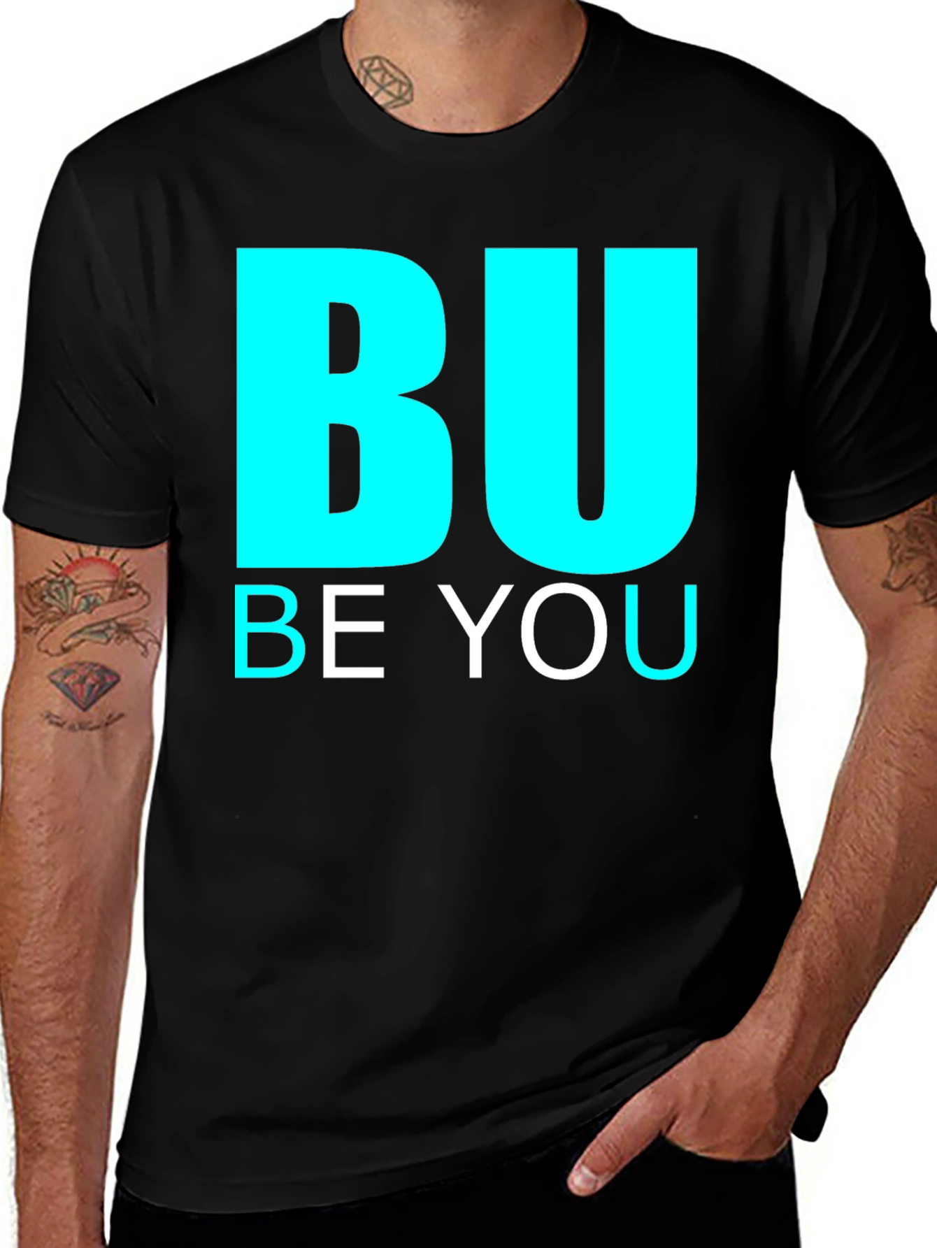 Variant 7 of BU Be You Graphic Print Black Tee