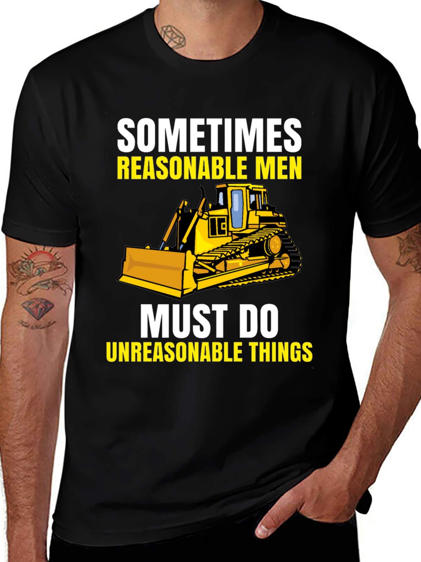 Variant 5 of Reasonable Men Bulldozer Graphic Tee