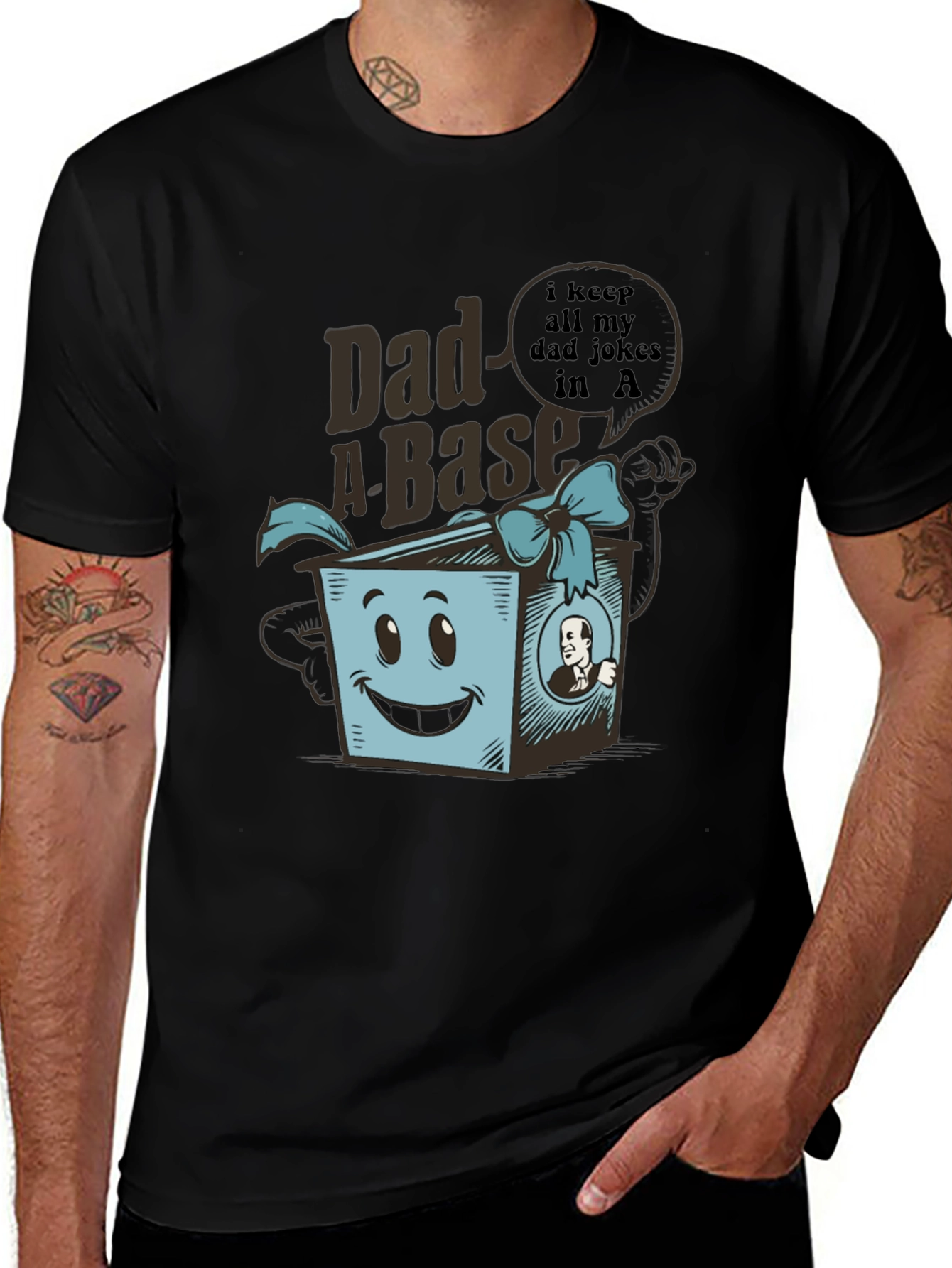 Variant 20 of Dad-A-Base Funny Dad Jokes T-Shirt