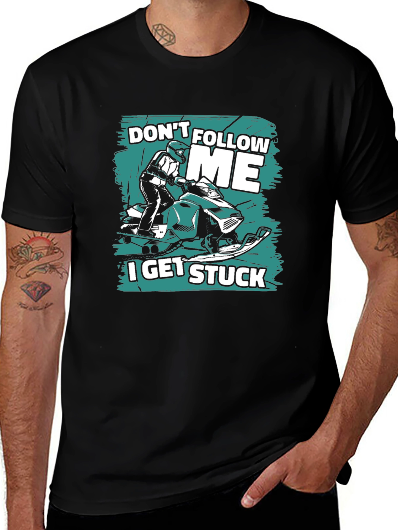 Don't Follow Me I Get Stuck Black T-Shirt