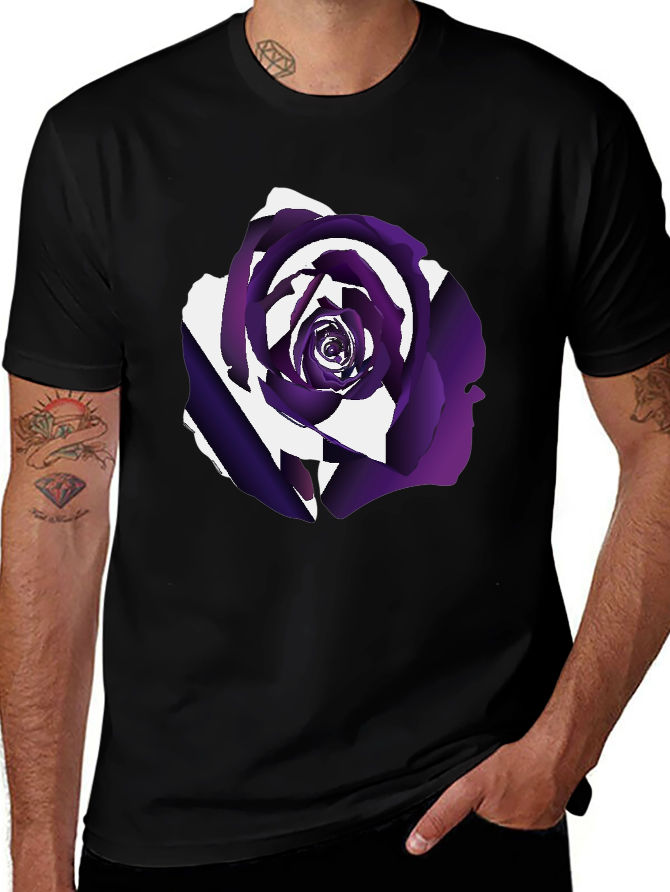 Variant 18 of Abstract Rose Graphic Tee - Modern Floral Design