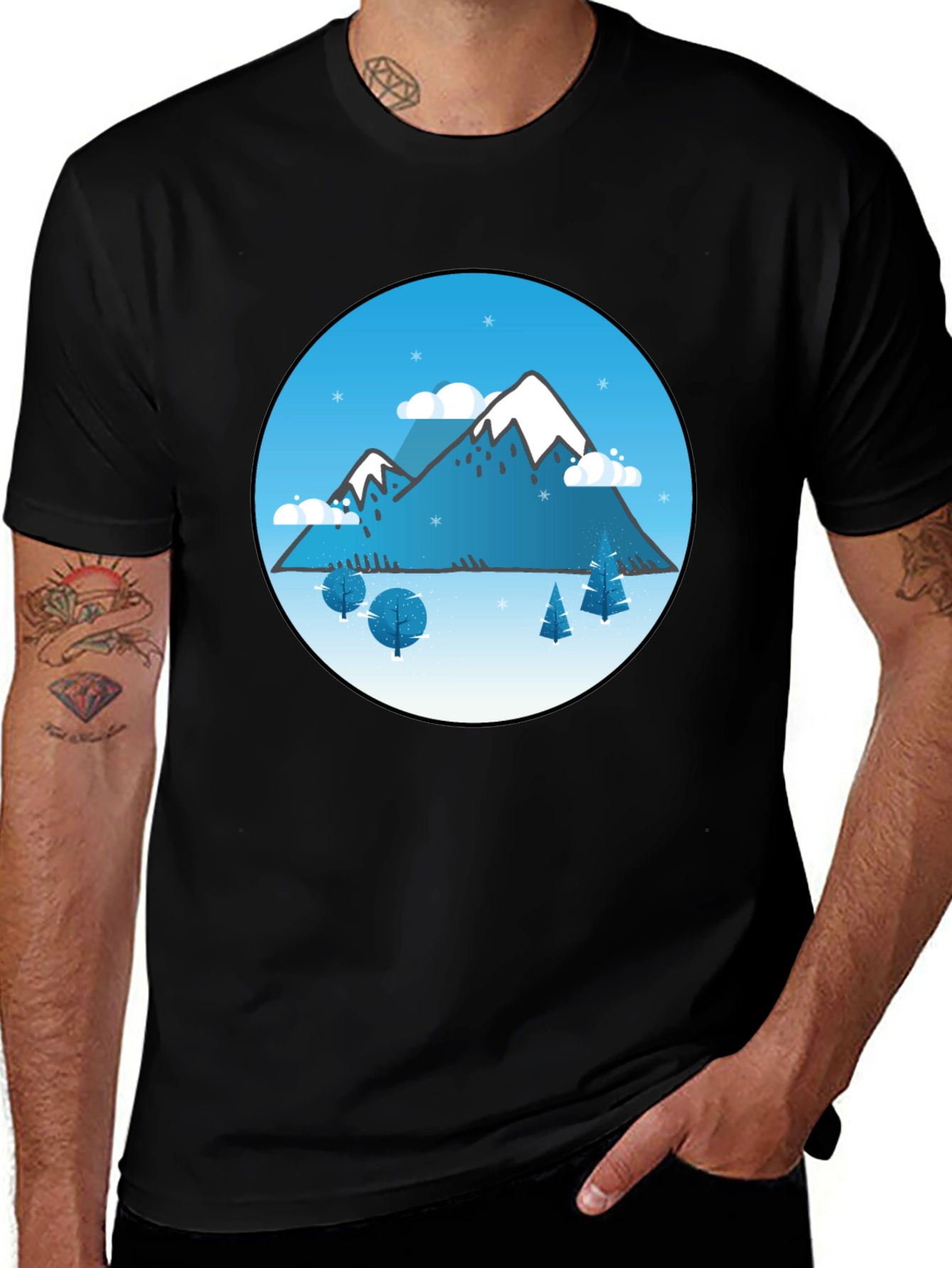 Variant 21 of Winter Mountain Graphic Tee - Black