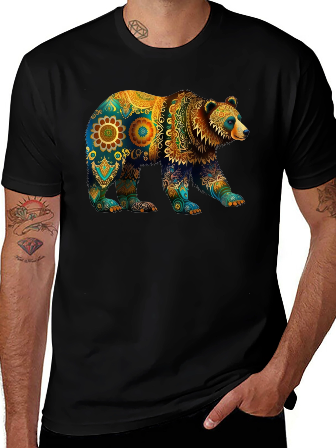 Variant 19 of Bear Mandala Graphic T-Shirt