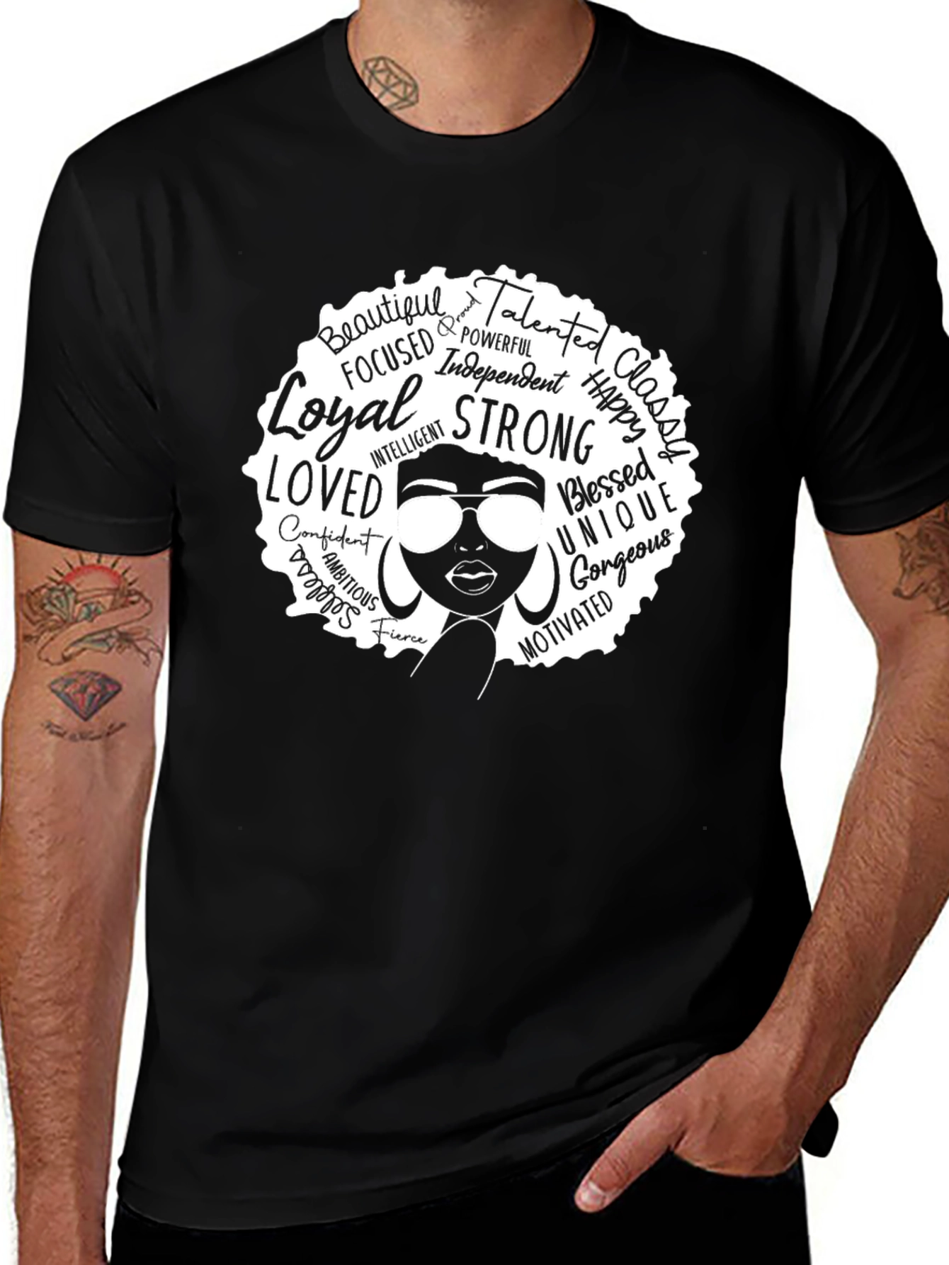 Empowered Woman Afro Graphic T-Shirt