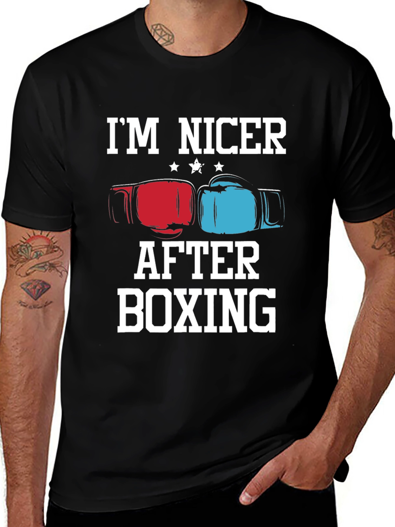 Variant 29 of I'm Nicer After Boxing T-Shirt - Black