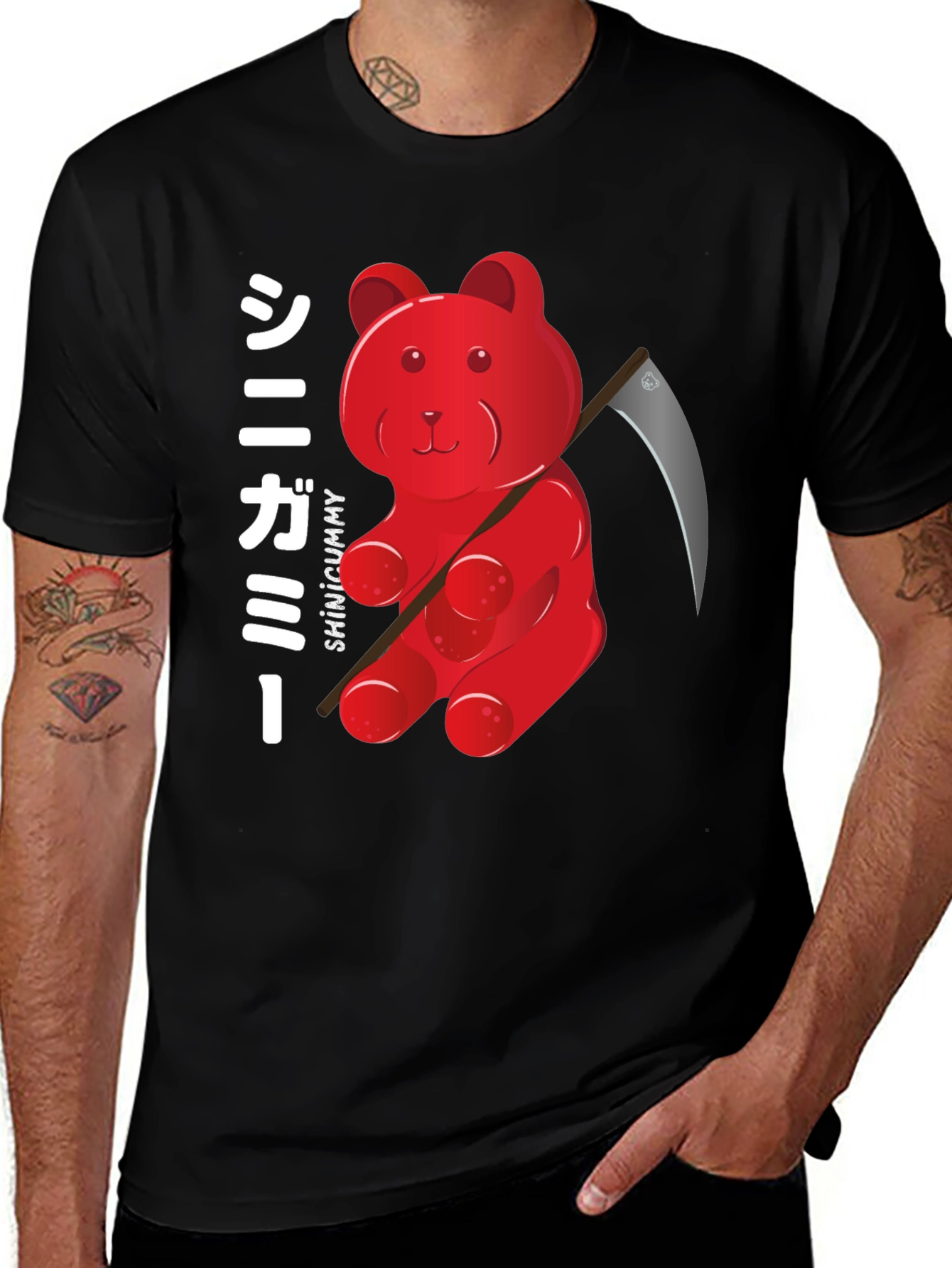 Variant 30 of Shinigummy Graphic T-Shirt - Red Gummy Bear Reaper