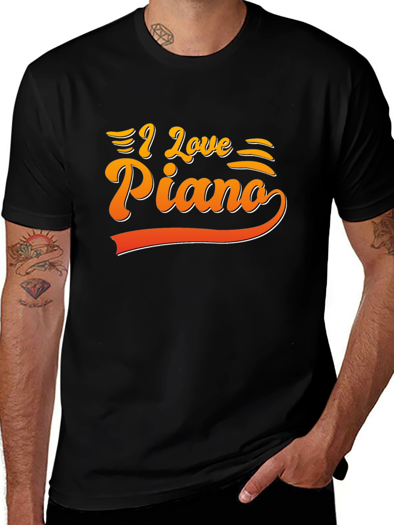 Variant 2 of I Love Piano Graphic Tee - Music Lover's T-Shirt