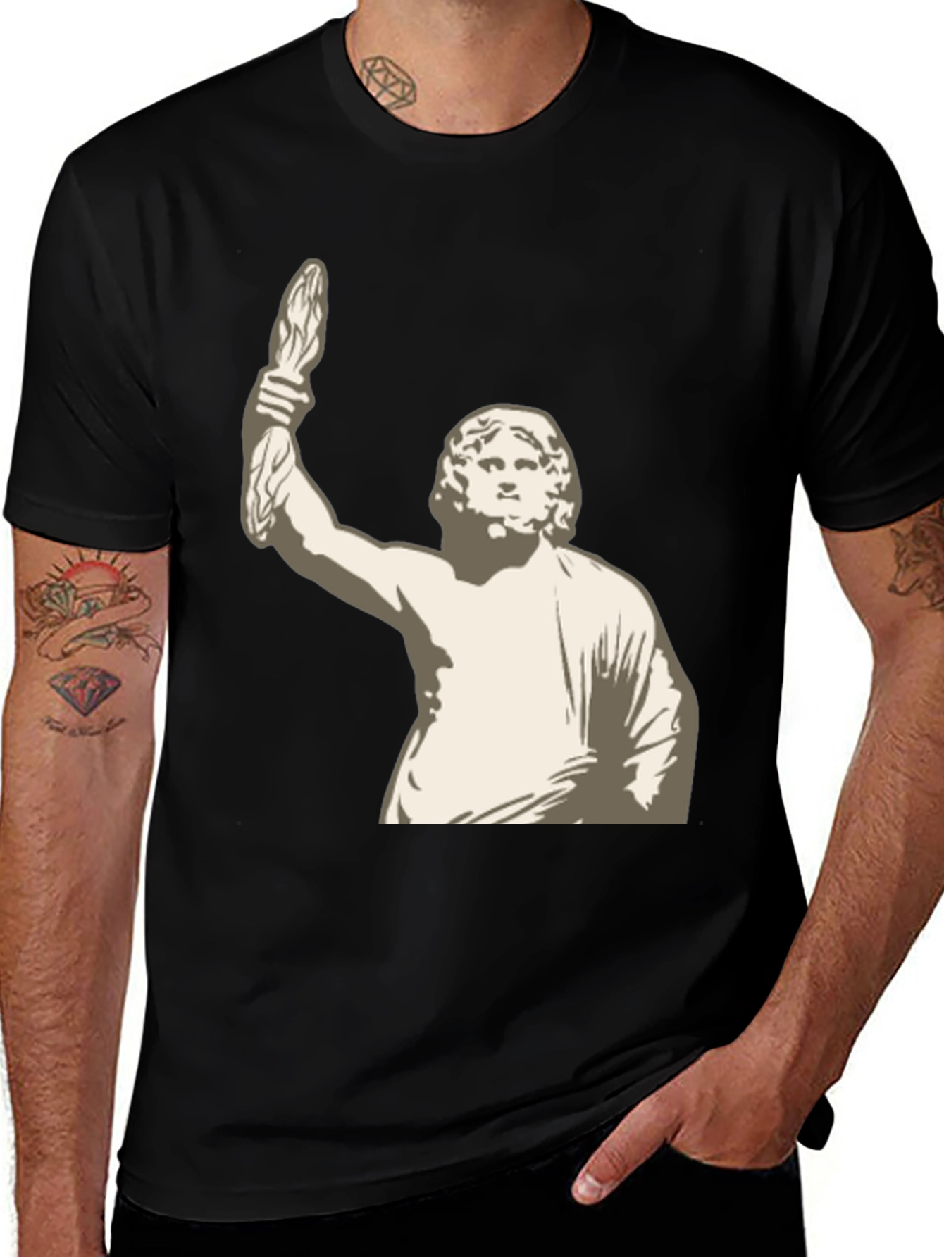 Variant 22 of Statue Graphic Black T-Shirt