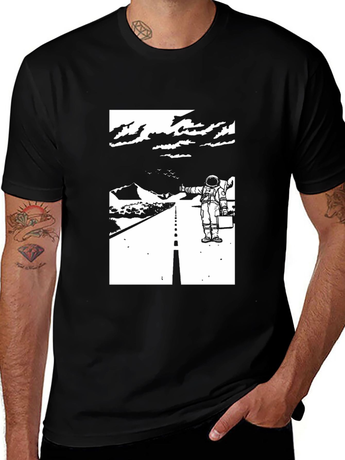 Variant 19 of Astronaut Hitchhiking Graphic T-Shirt