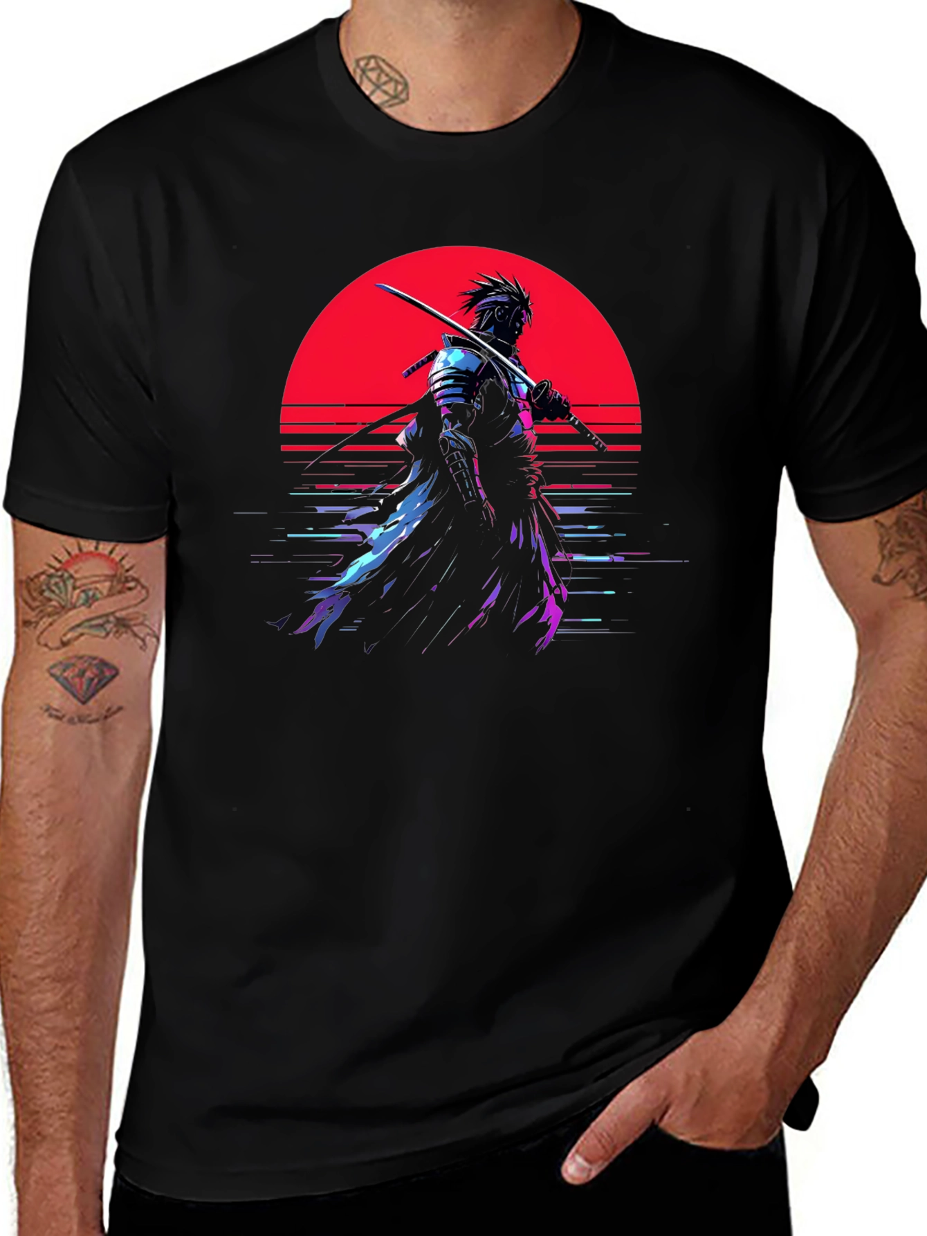 Variant 13 of Samurai Sunset Graphic T-Shirt