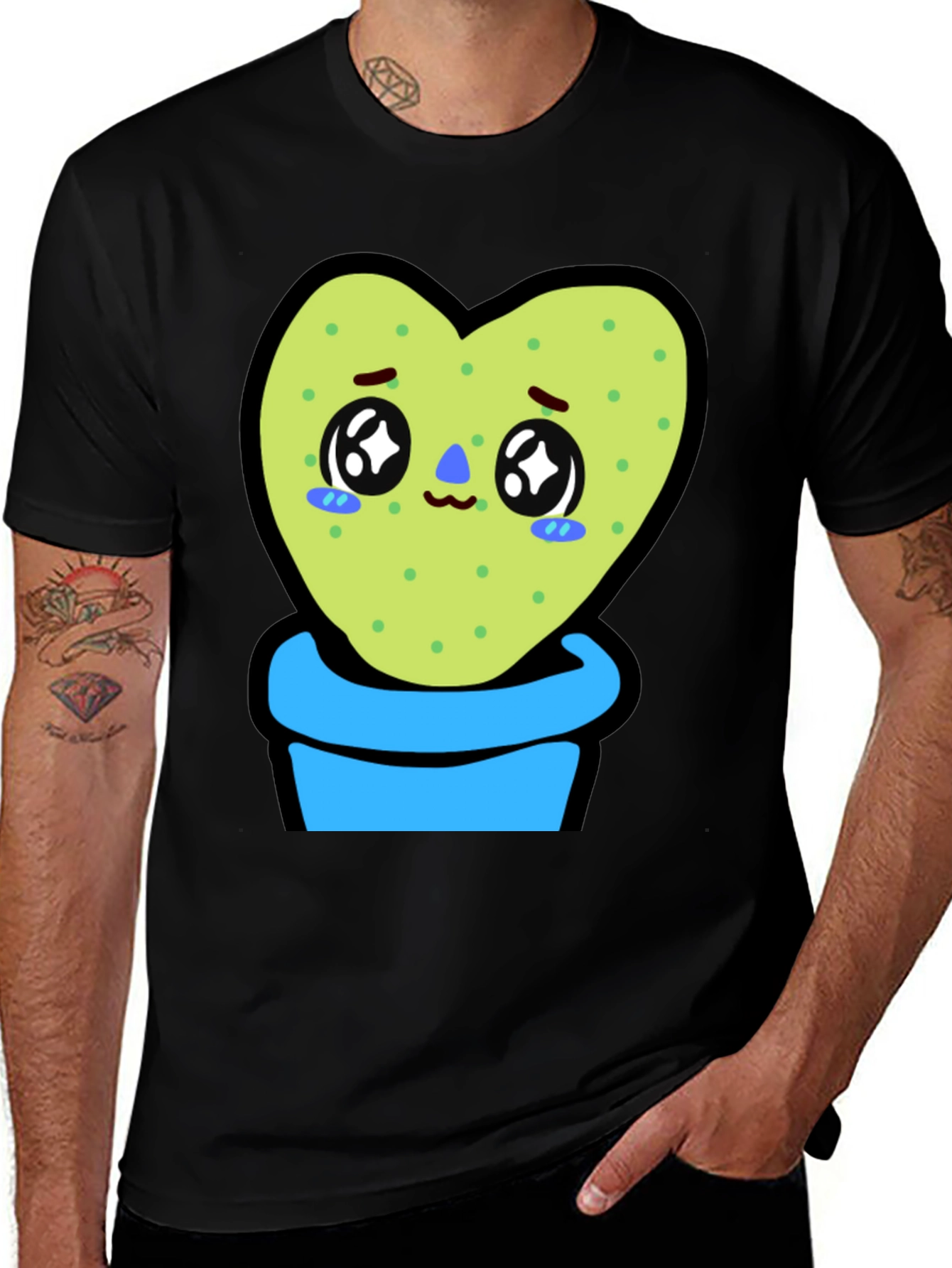 Variant 16 of Sad Cactus Heart T-Shirt - Kawaii Style