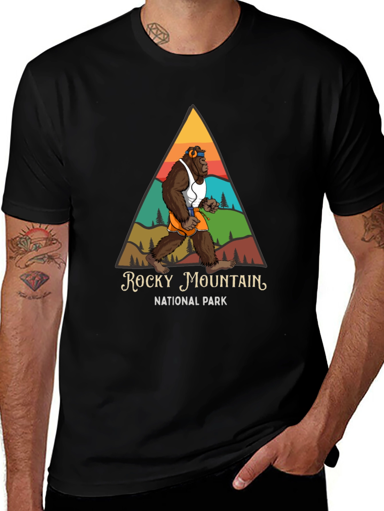 Variant 10 of Rocky Mountain National Park Bigfoot Running T-Shirt