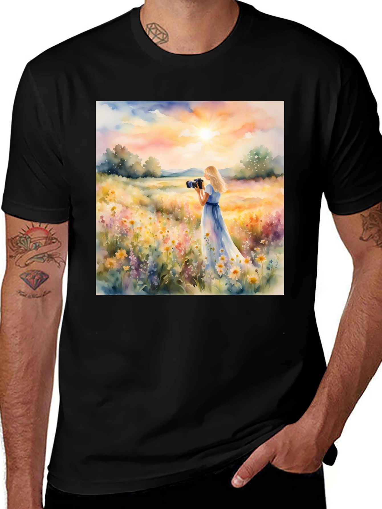 Variant 8 of Floral Photographer T-Shirt - Artistic Design